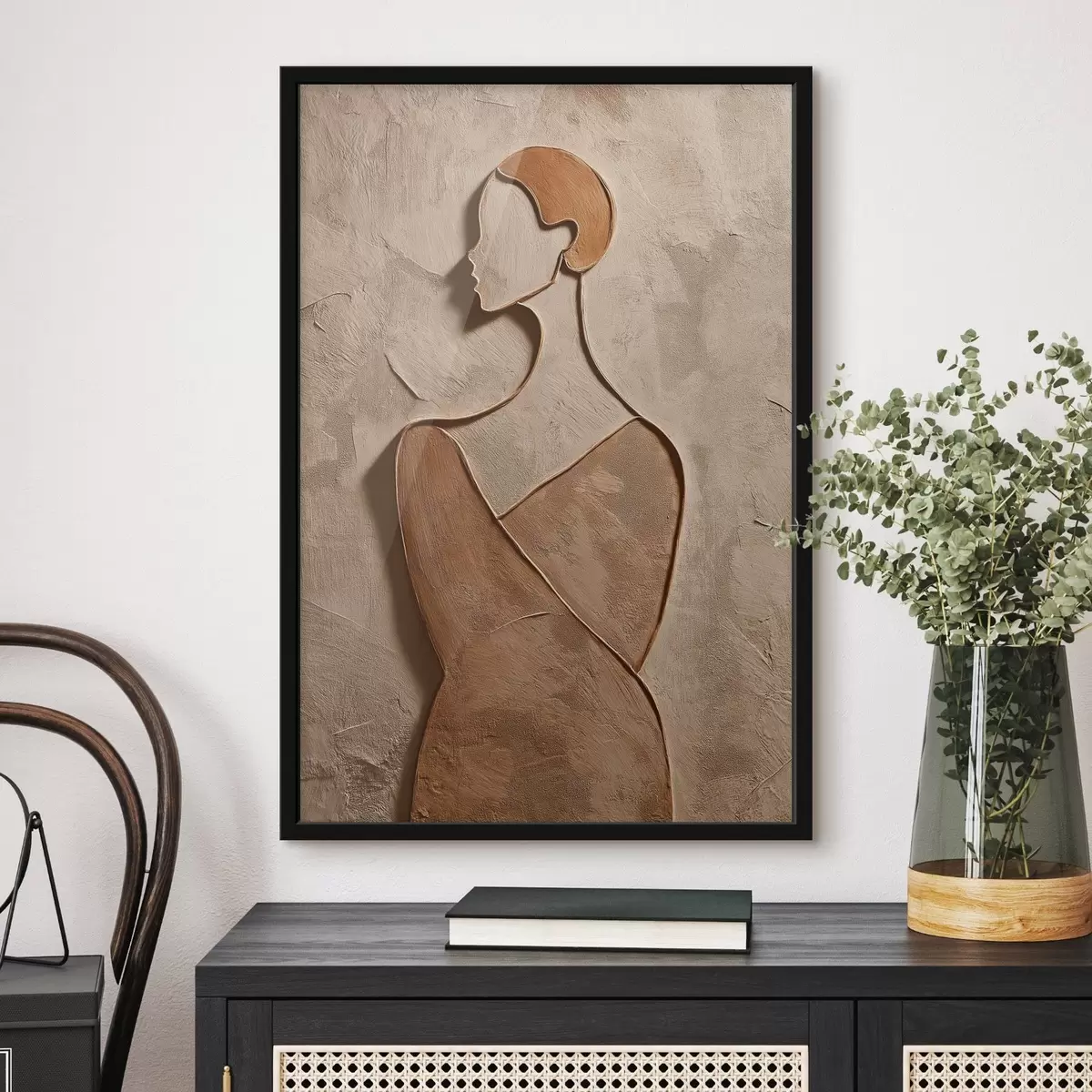 Poster Abstract vrouwelijk gezicht f45396