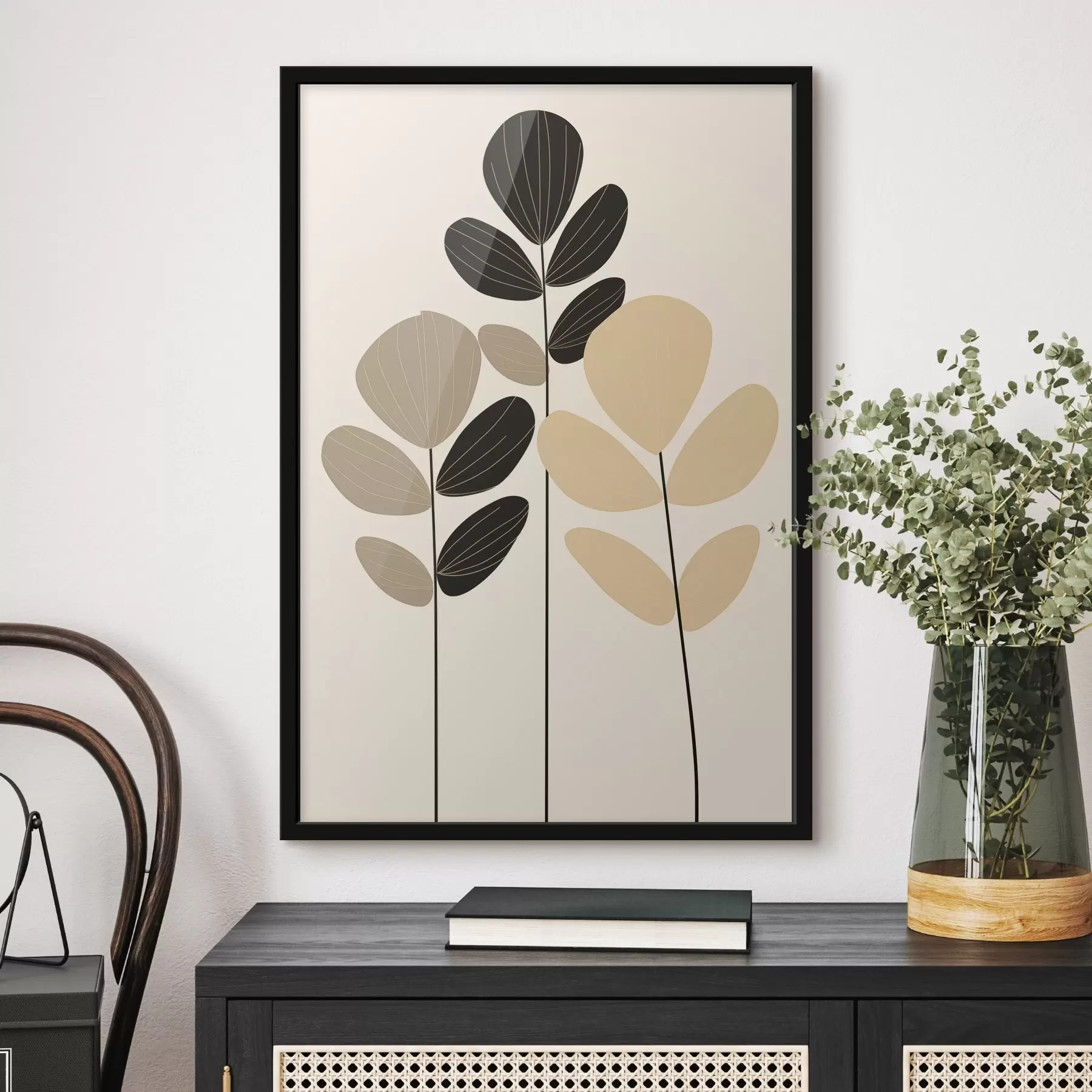 Fotobehang Minimalistische botanische illustratie f45400