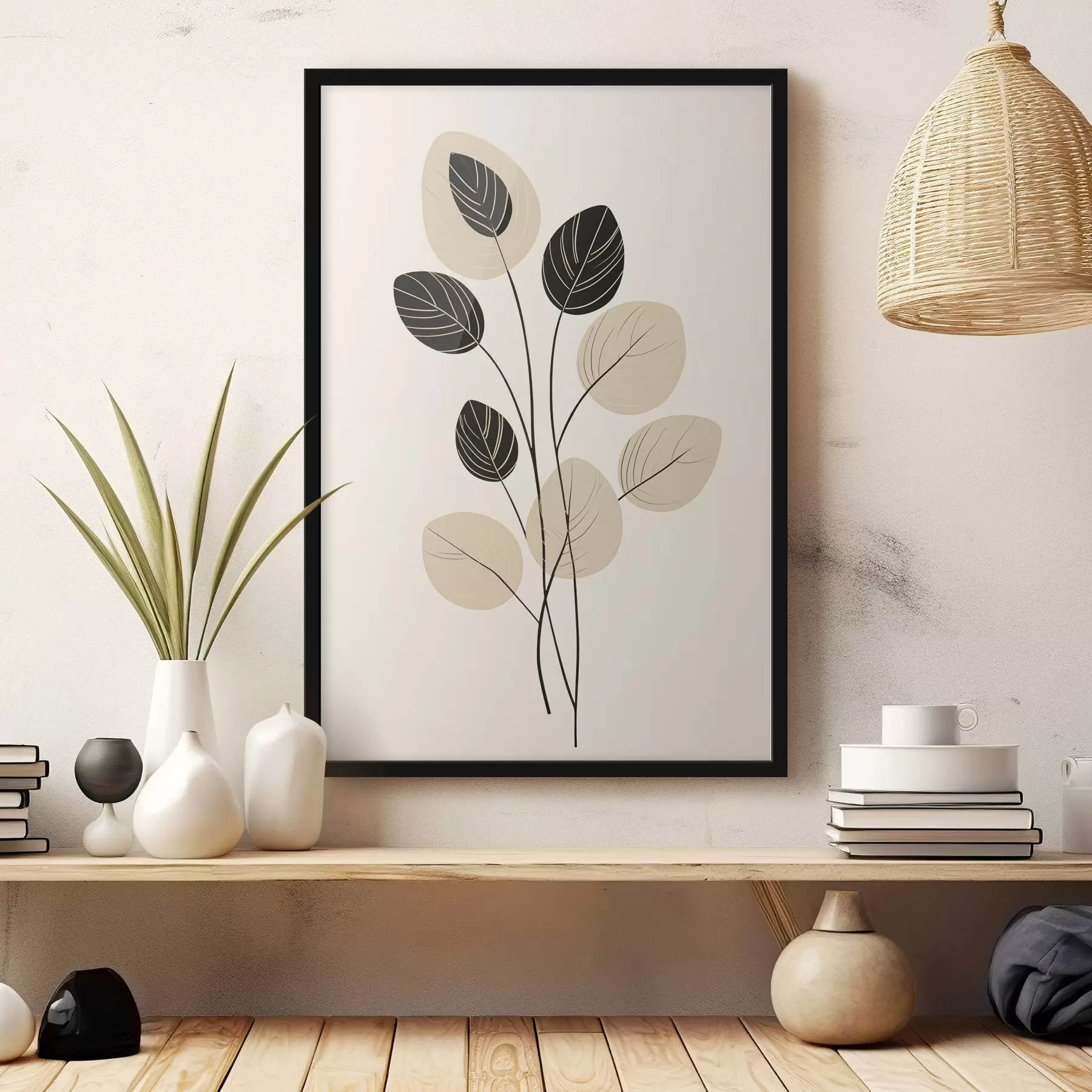 Fotobehang Minimalistische botanische illustratie f45401