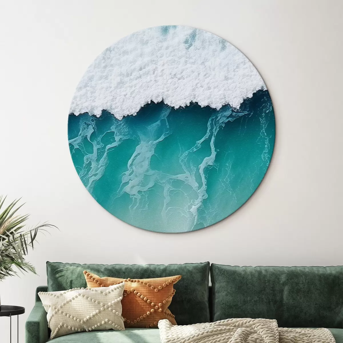 Ronde schilderijen Oceaangolf r45380