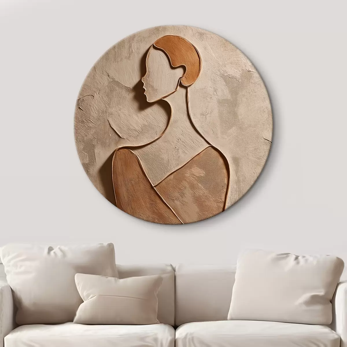 Ronde schilderijen Abstract vrouwelijk gezicht r45396