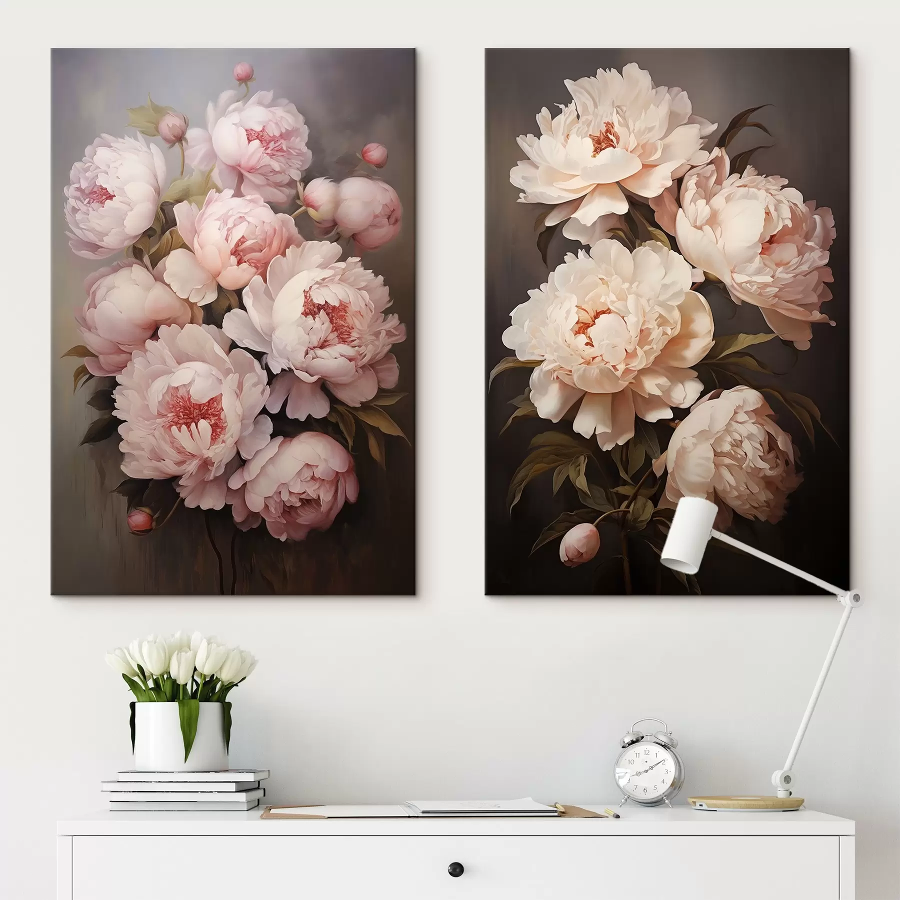  Schilderijen Fijne pioenrozen m00598