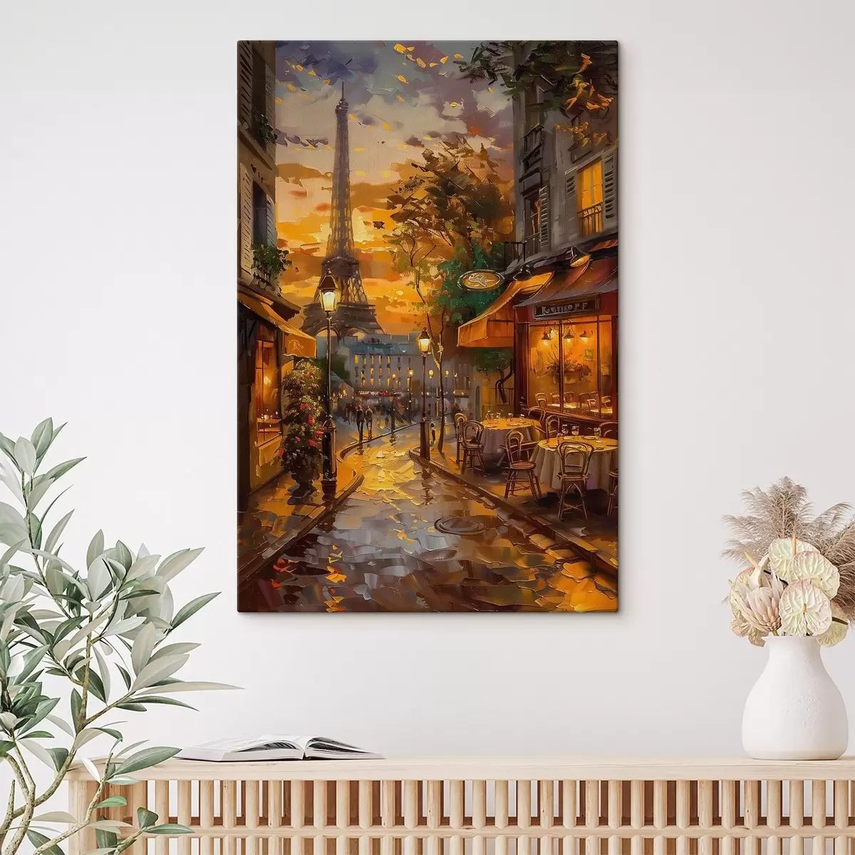  Schilderijen Straat in Parijs, olieverfschilderij effect s45340