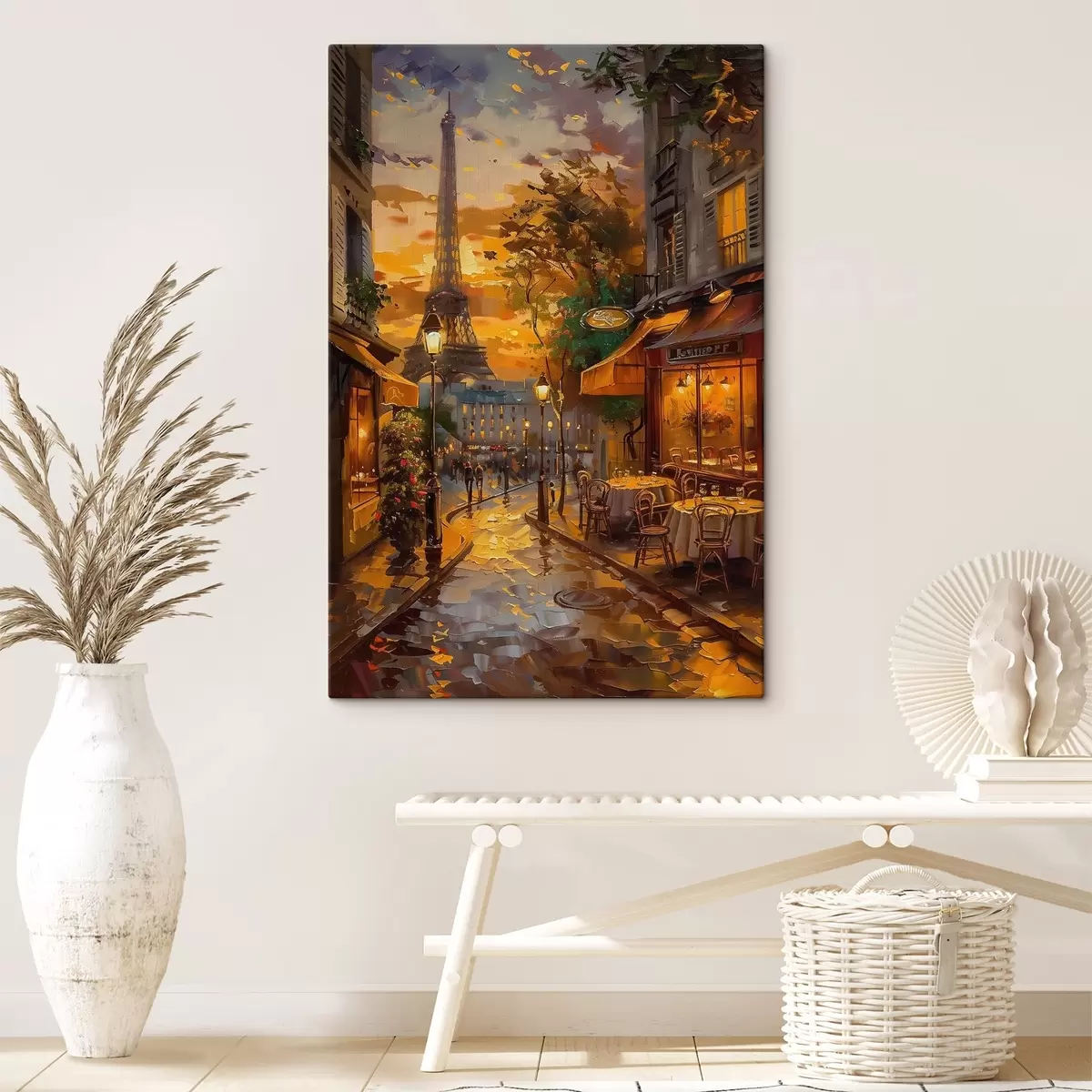  Schilderijen Straat in Parijs, olieverfschilderij effect s45340