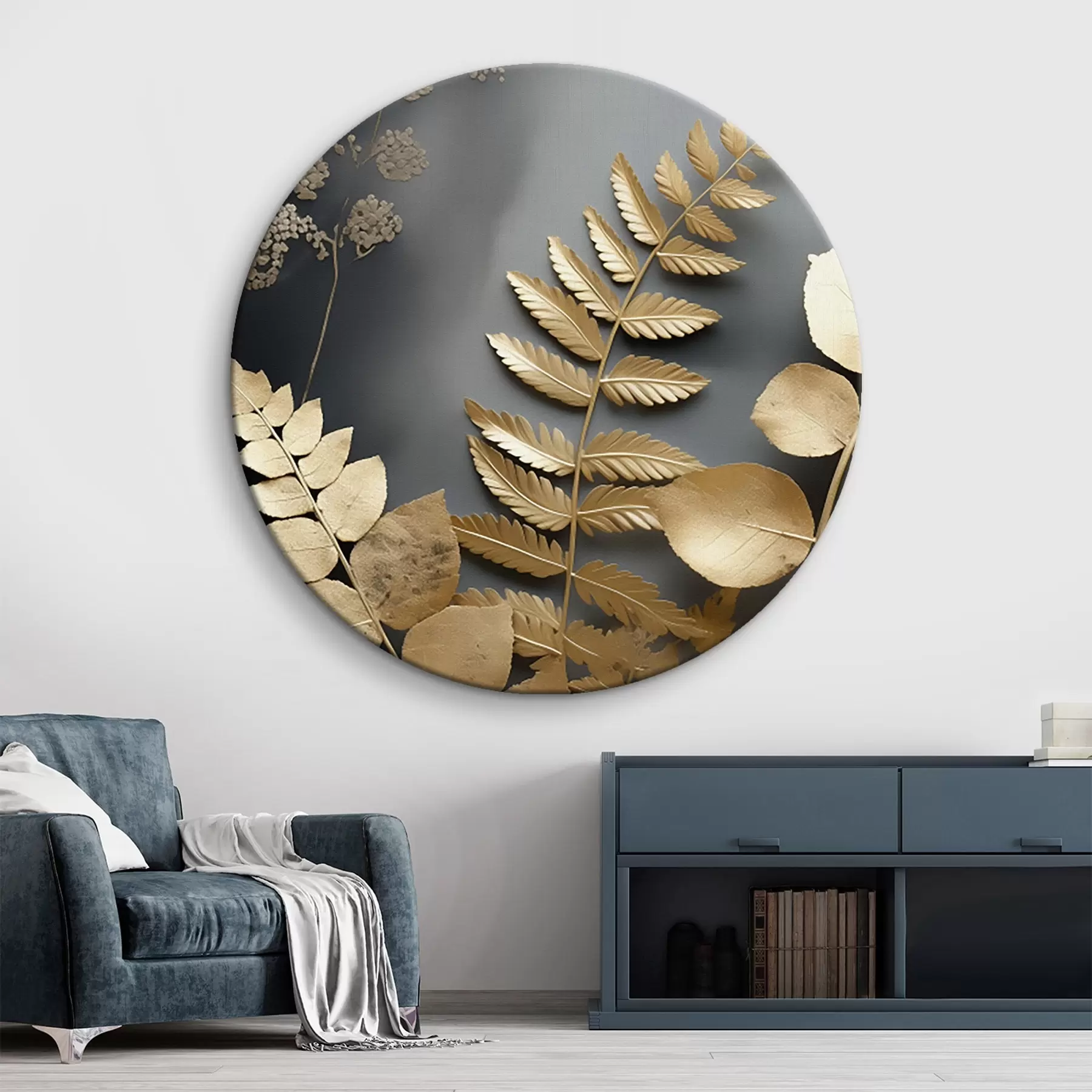  Schilderijen Eucalyptus takken en tropische bladeren op een donkere achtergrond r45333