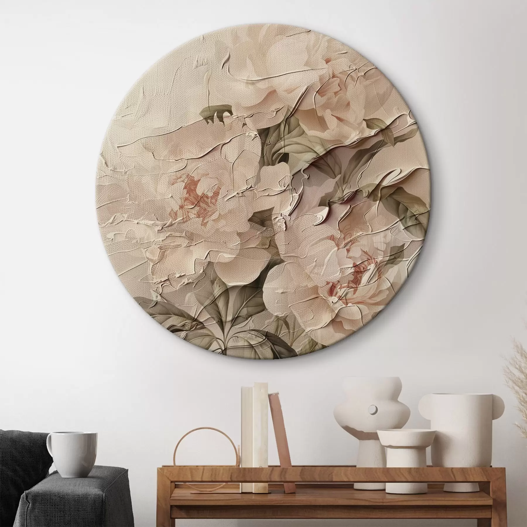  Schilderijen Weelderig boeket pioenrozen in aquarelstijl op een lichte achtergrond r45336