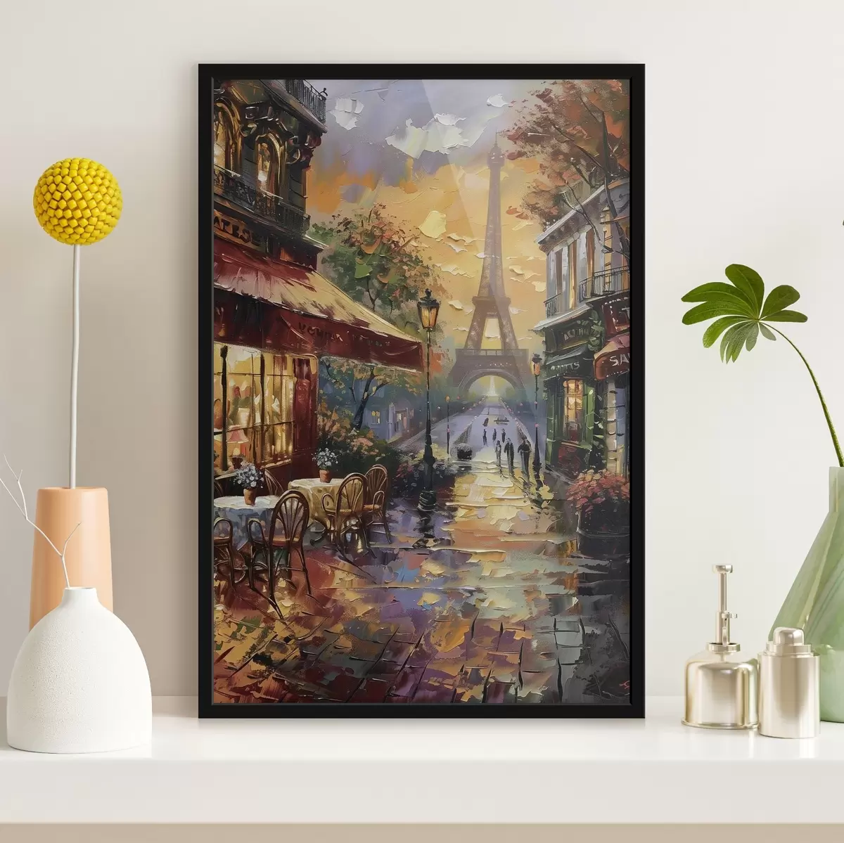 Poster Straat Parijs f45339