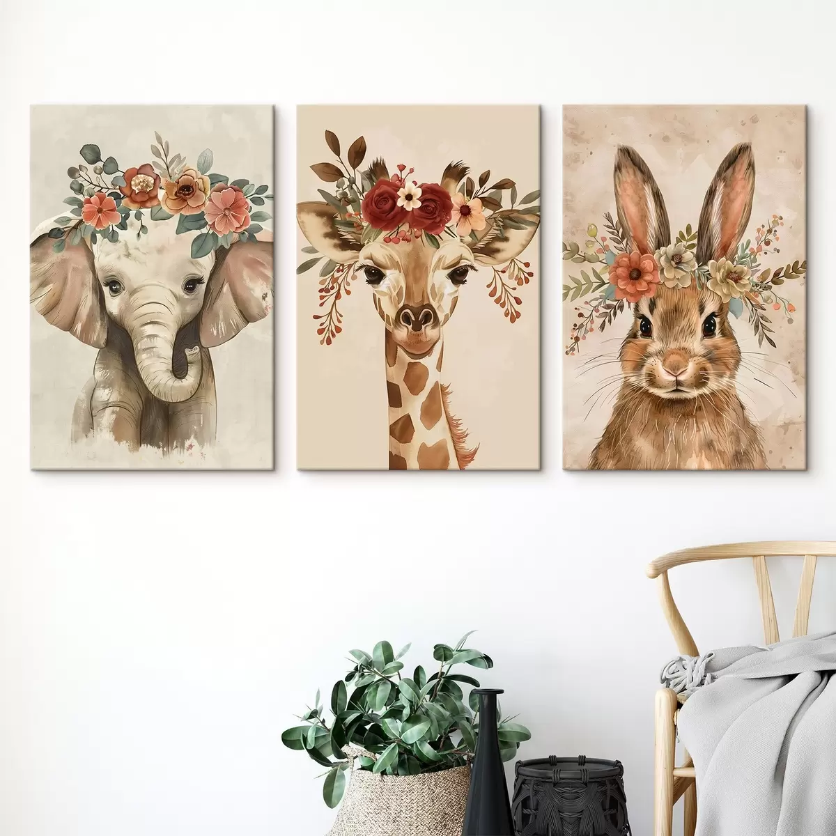  Schilderijen Schattige dieren in aquarelstijl m00614
