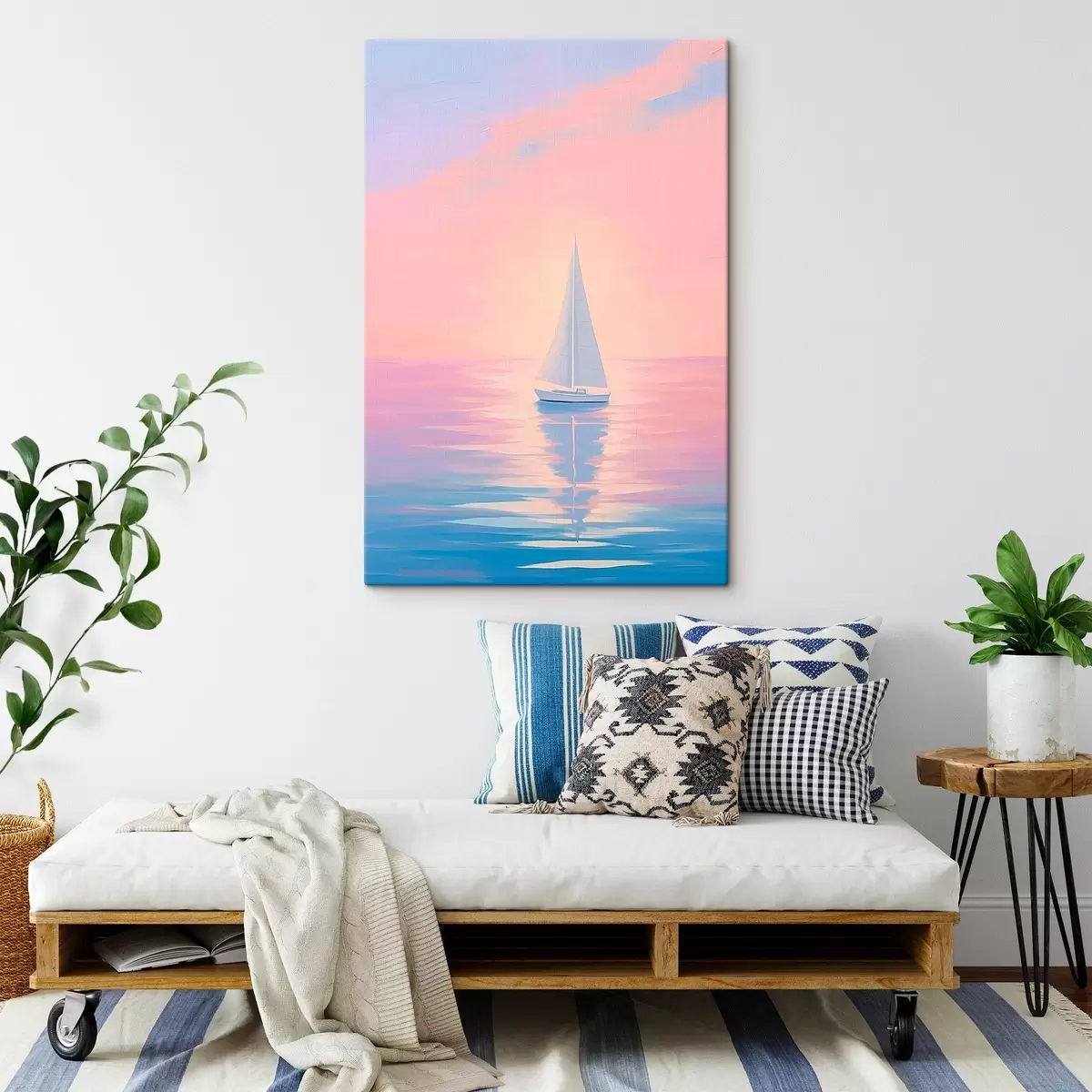  Schilderijen Zeilboot op zee bij zonsondergang s45428