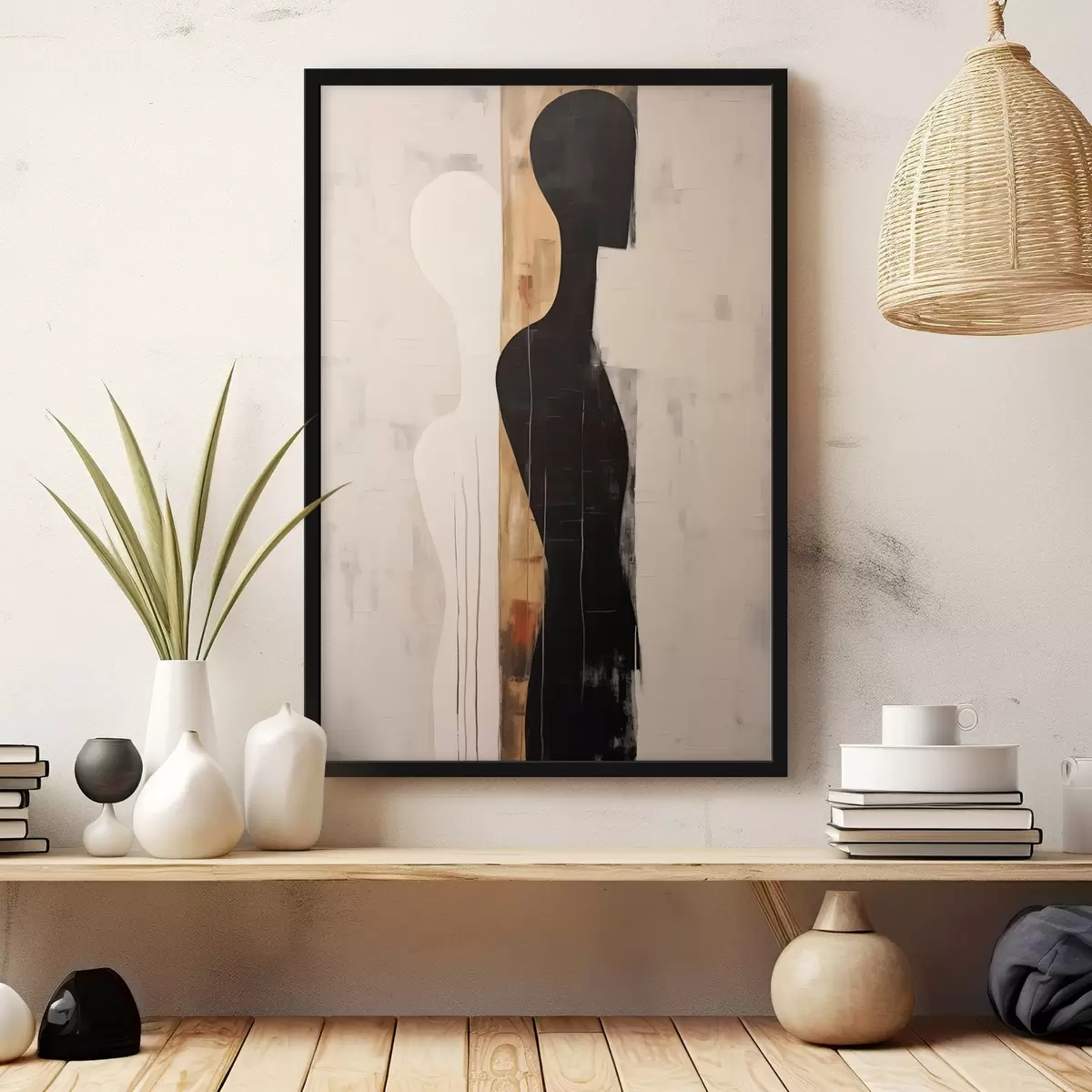 Poster Silhouet van twee figuren f45429