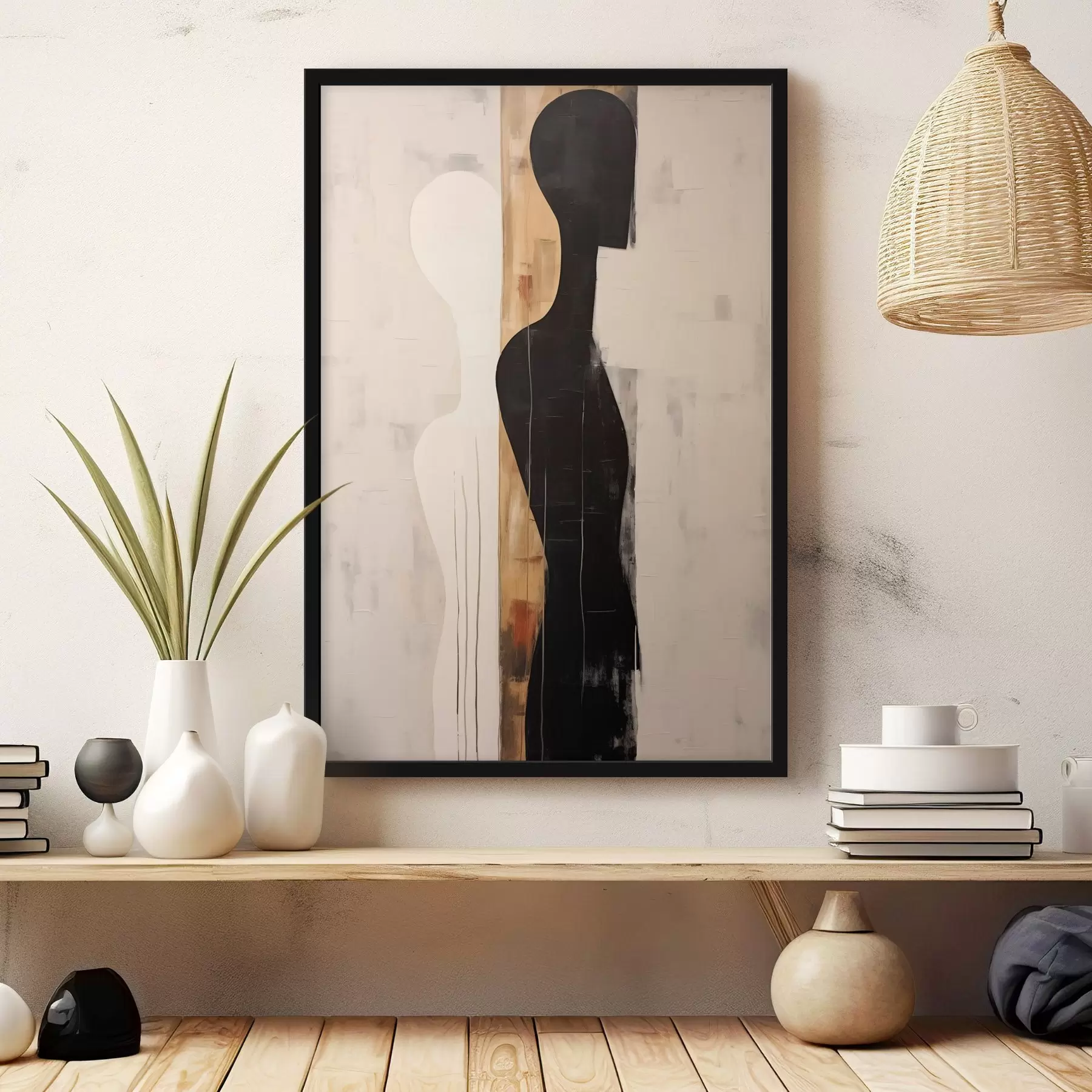 Fotobehang Silhouet van twee figuren f45429