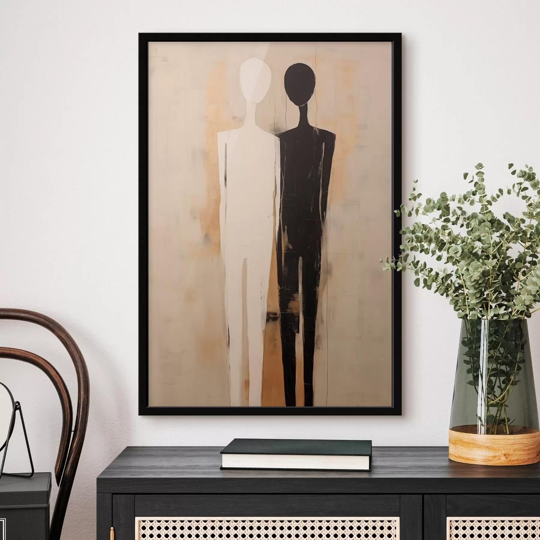 Fotobehang Silhouet van twee figuren f45430
