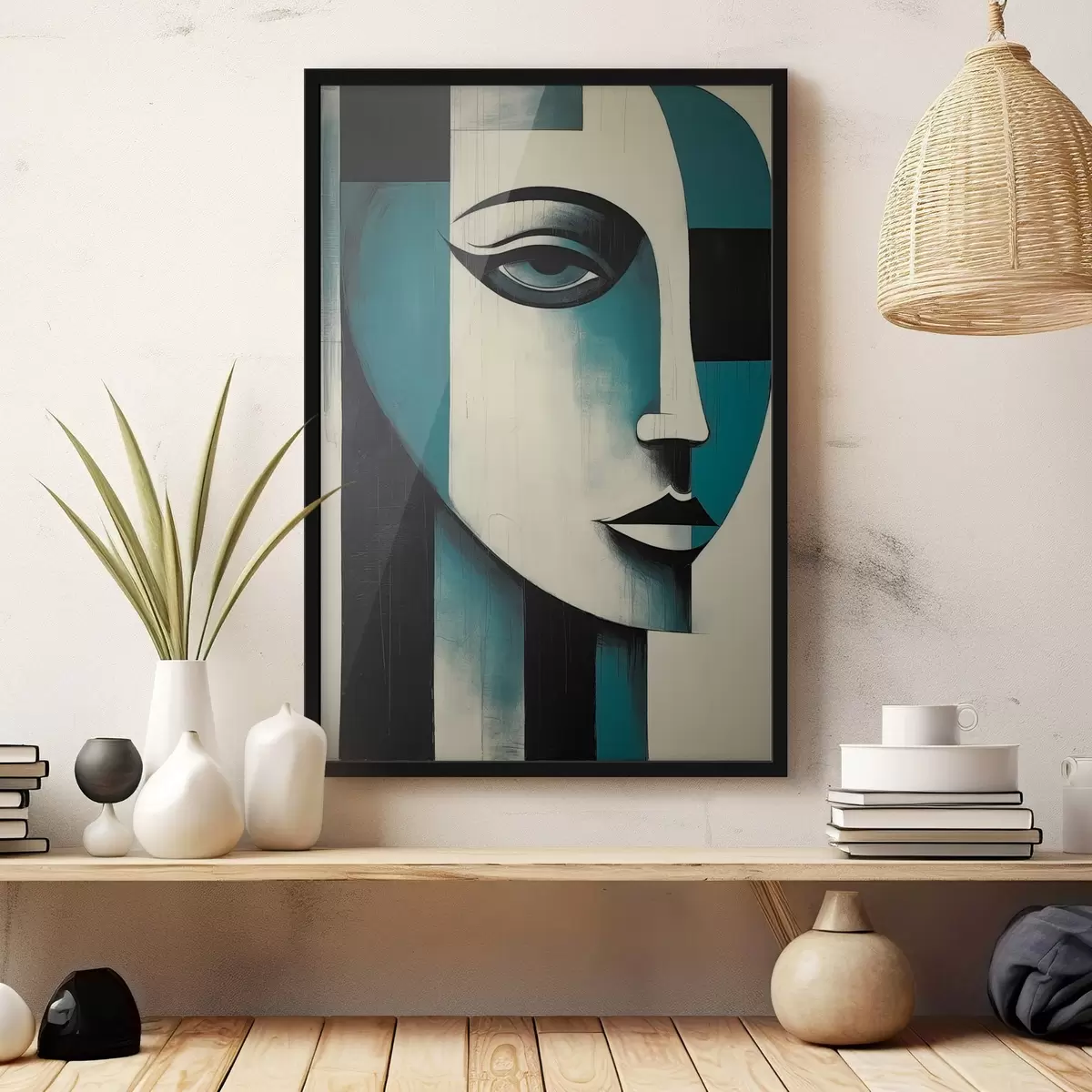 Poster Abstract vrouwenportret f45436