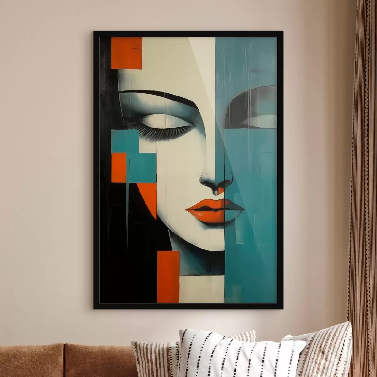 Poster Abstract vrouwenportret f45438