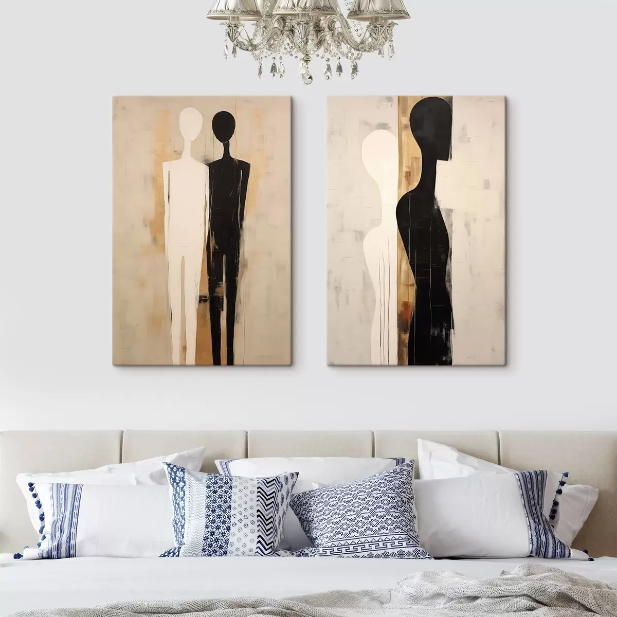  Schilderijen Silhouetten van twee figuren m00620