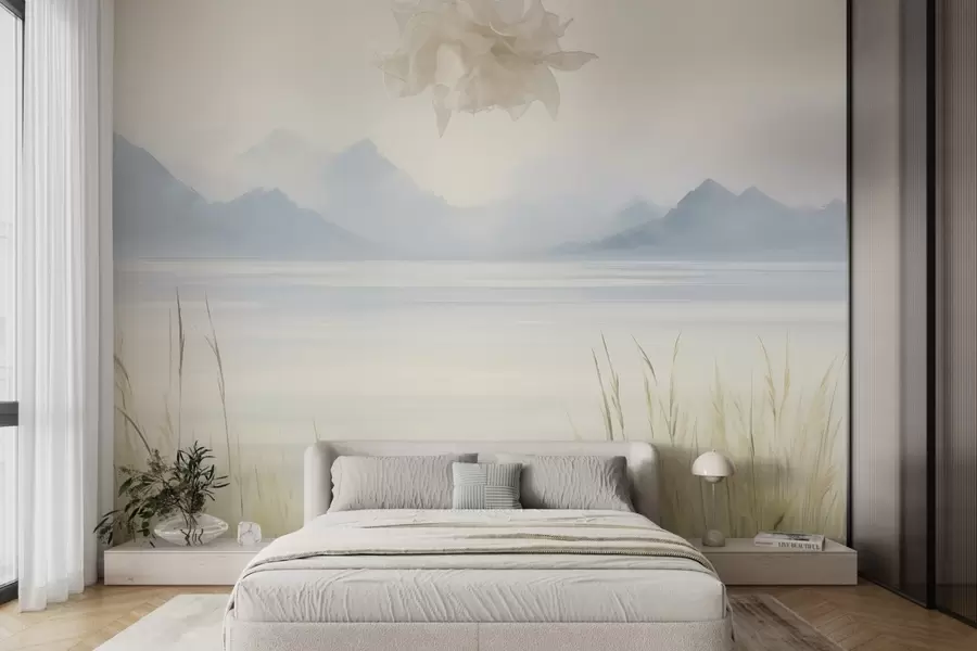 Fotobehang Bergmeer w04409