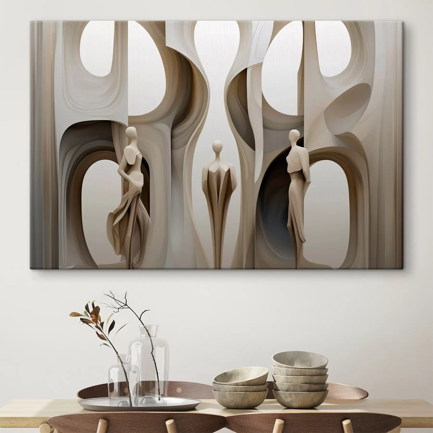  Schilderijen Abstractie met silhouetten s45371