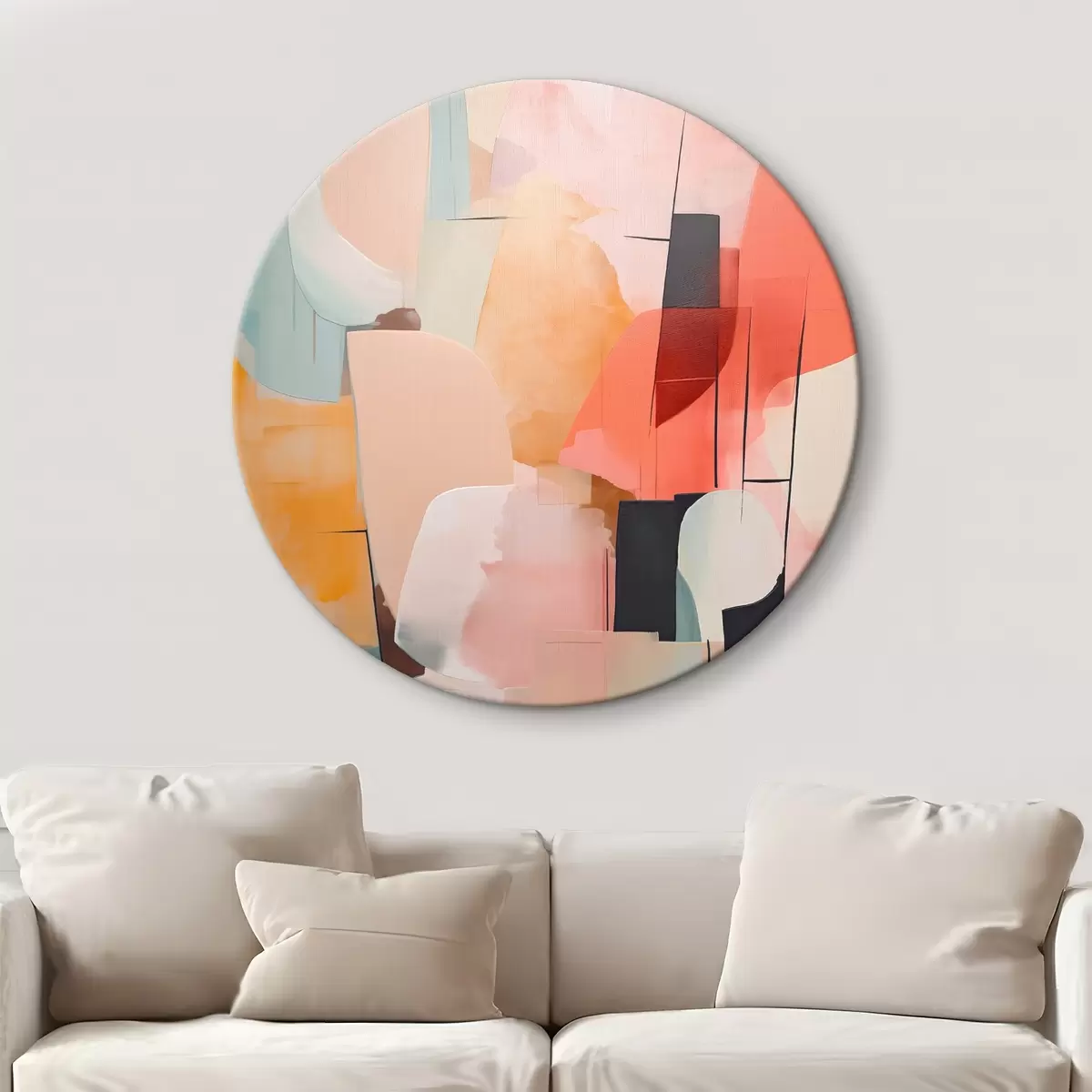 Ronde schilderijen Abstractie r45369