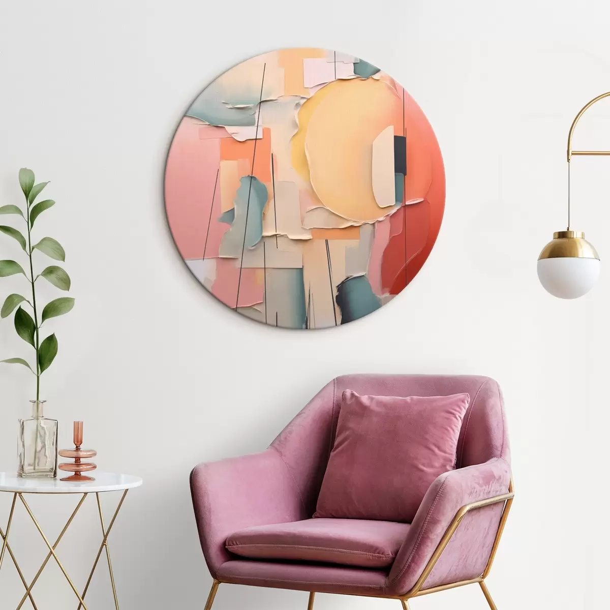 Ronde schilderijen Abstractie r45372