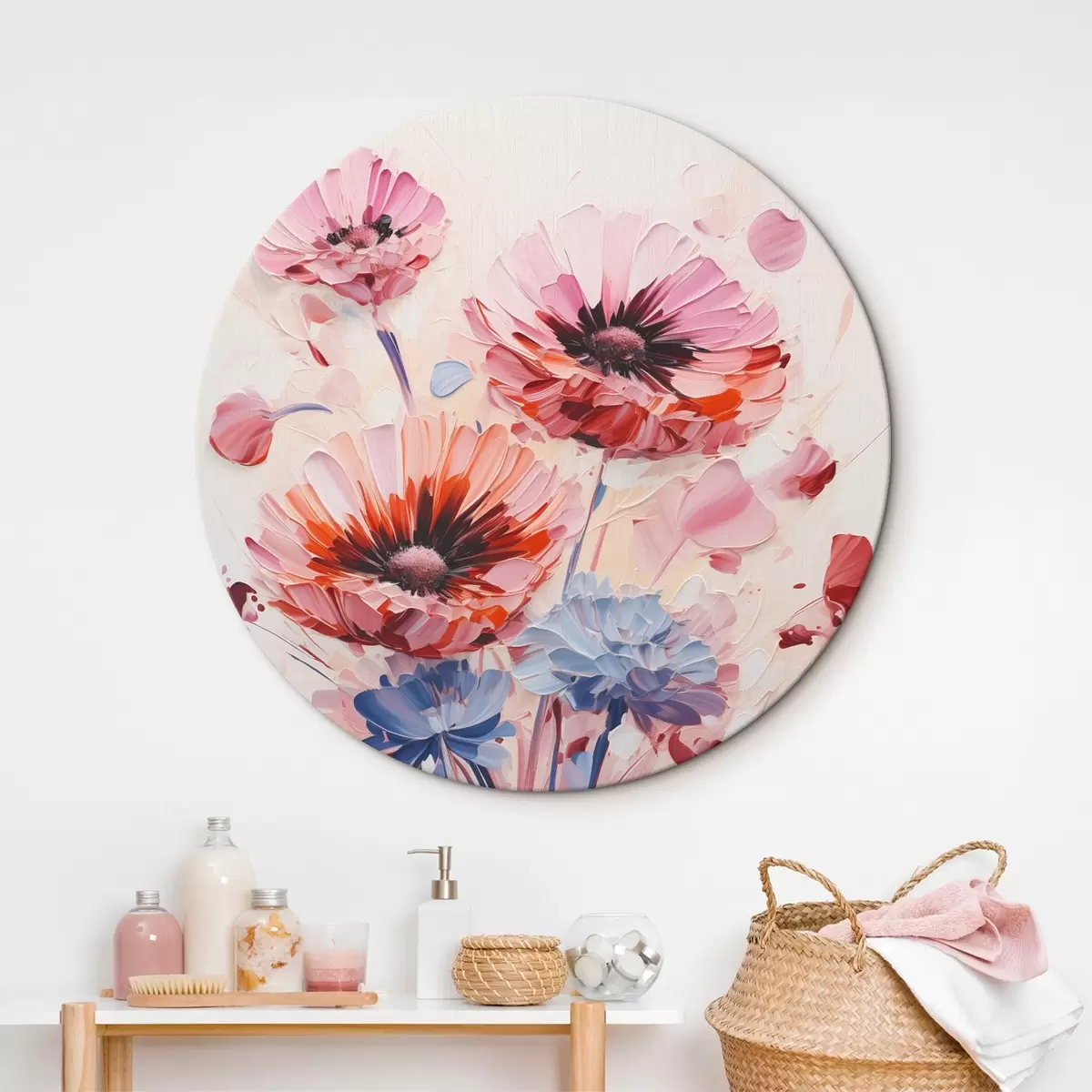 Ronde schilderijen Bloemen r45373