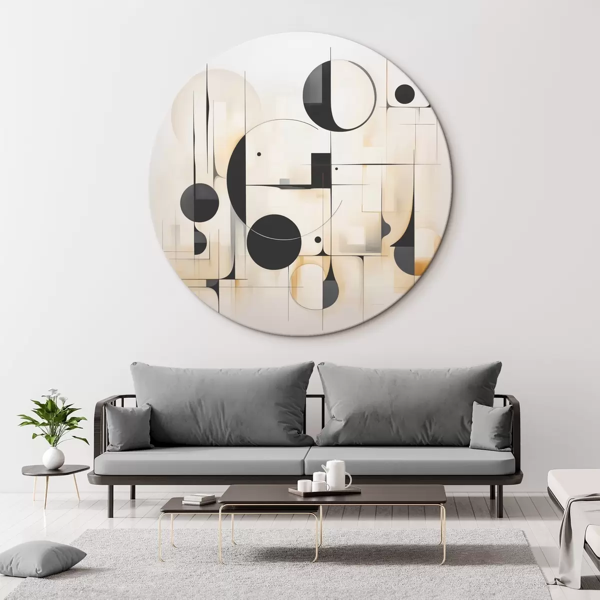Ronde schilderijen Geometrische abstractie r45376