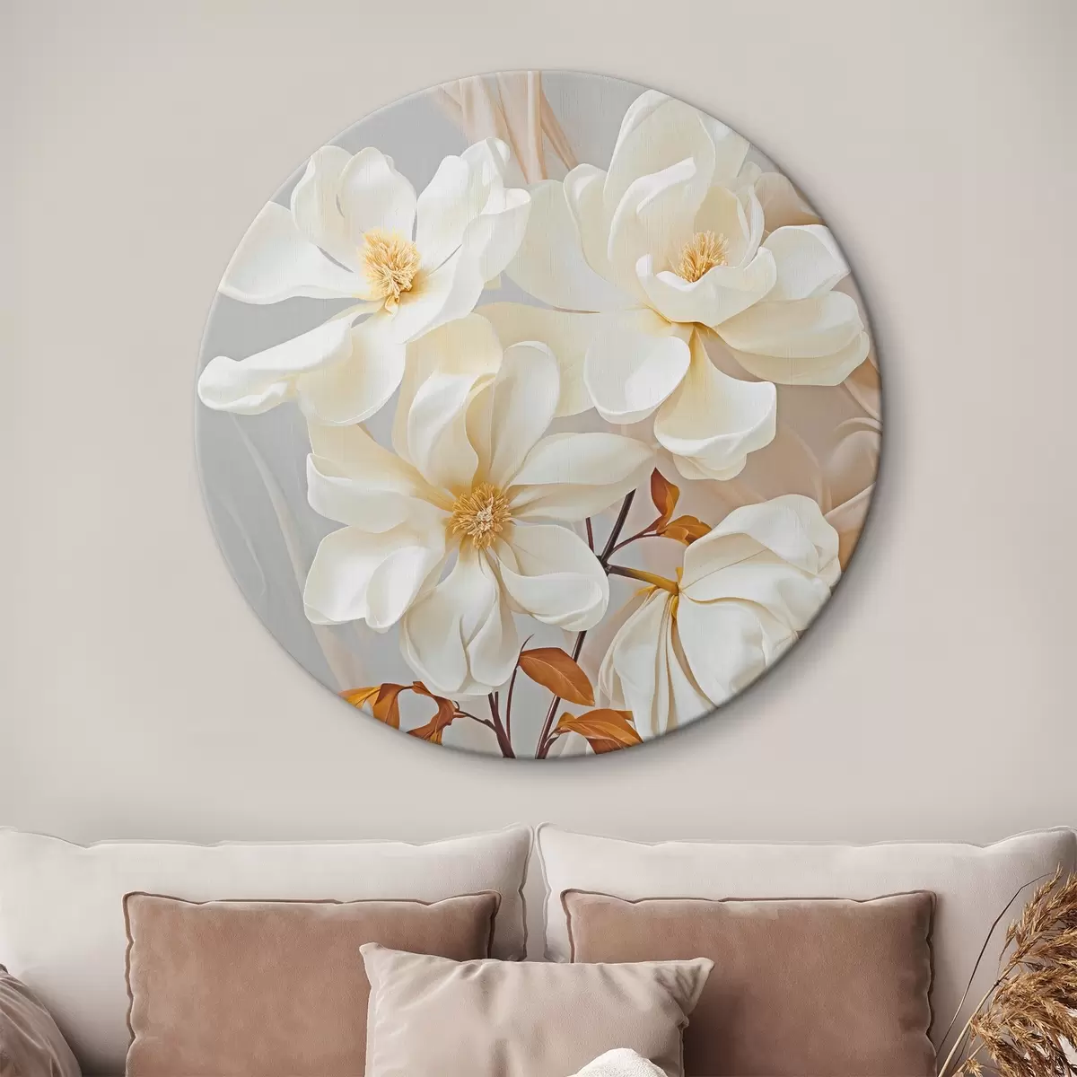 Ronde schilderijen Gevoelige abstracte bloemen r45378