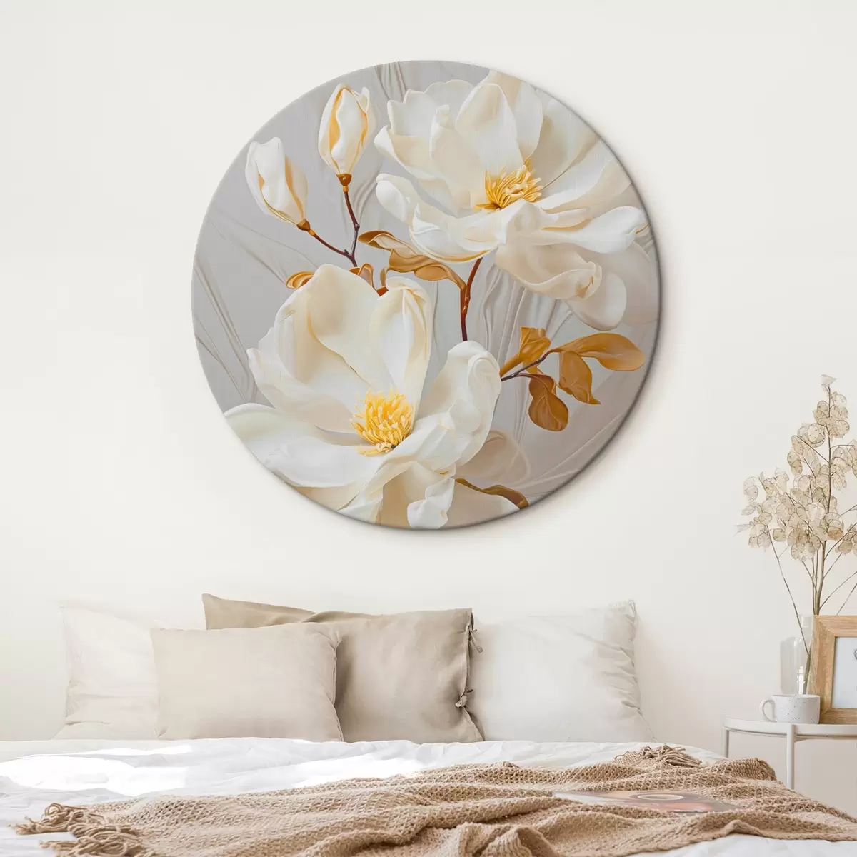 Ronde schilderijen Gevoelige abstracte bloemen r45446
