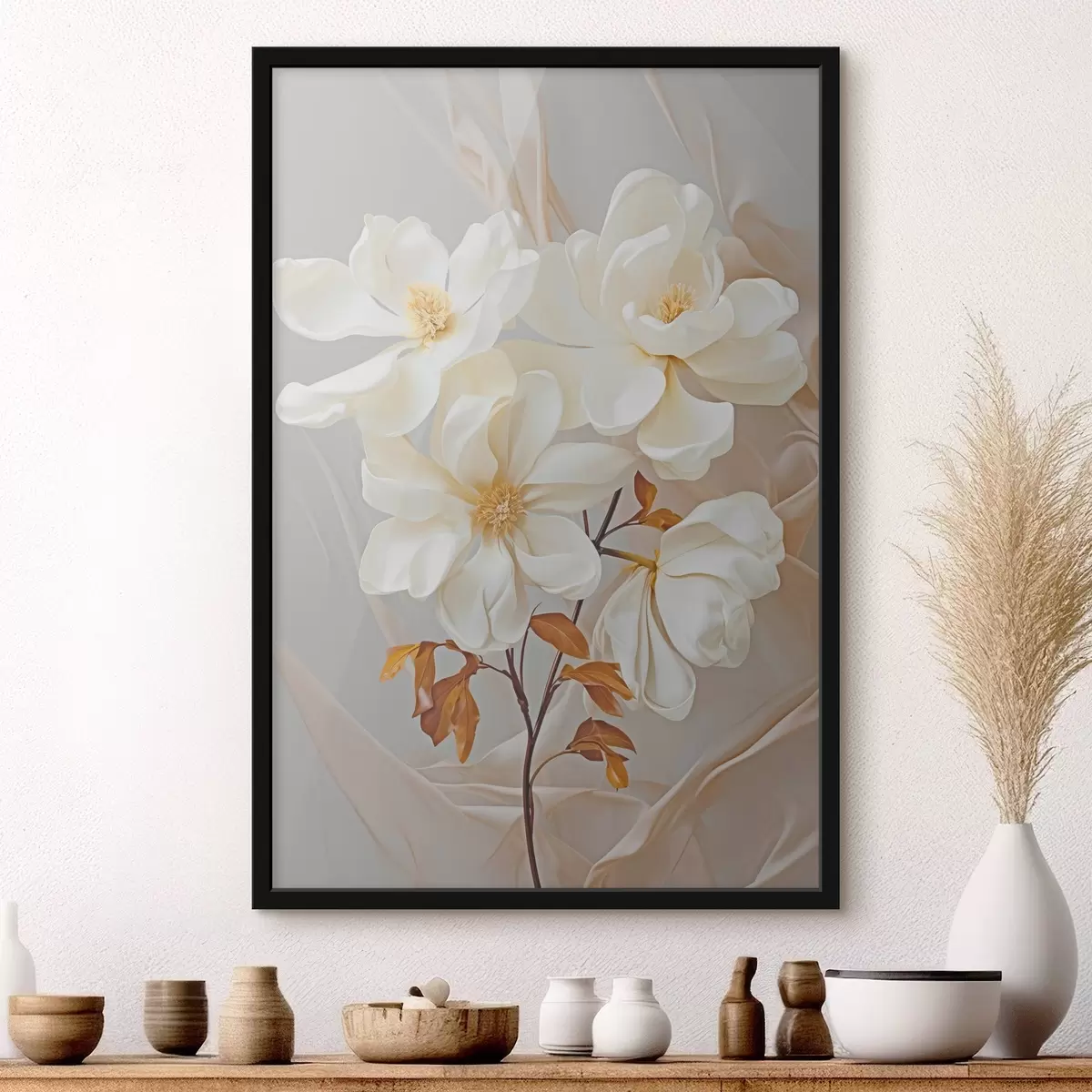 Poster Gevoelige abstracte bloemen f45378