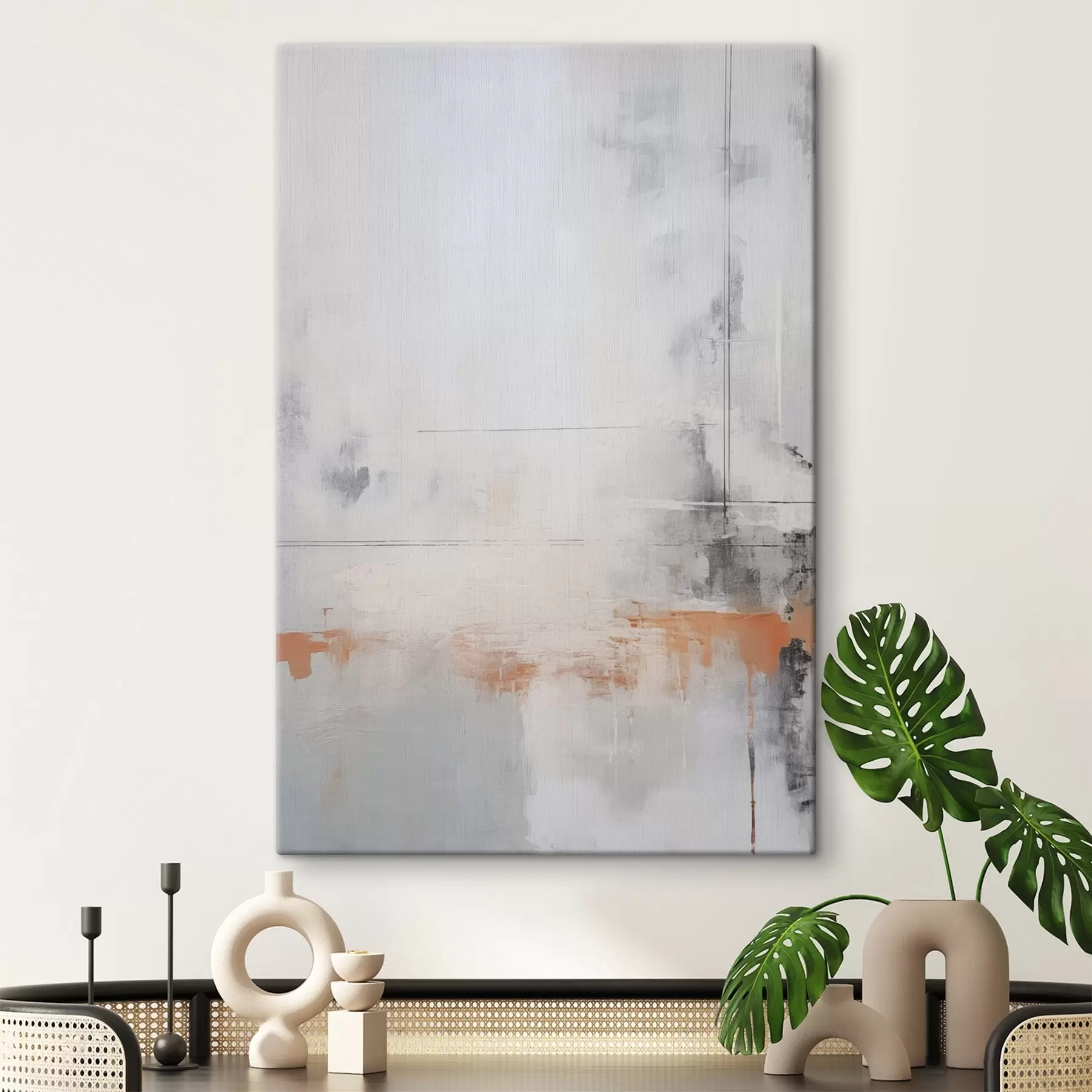  Schilderijen Moderne abstractie met imitatie van versleten textuur s45451