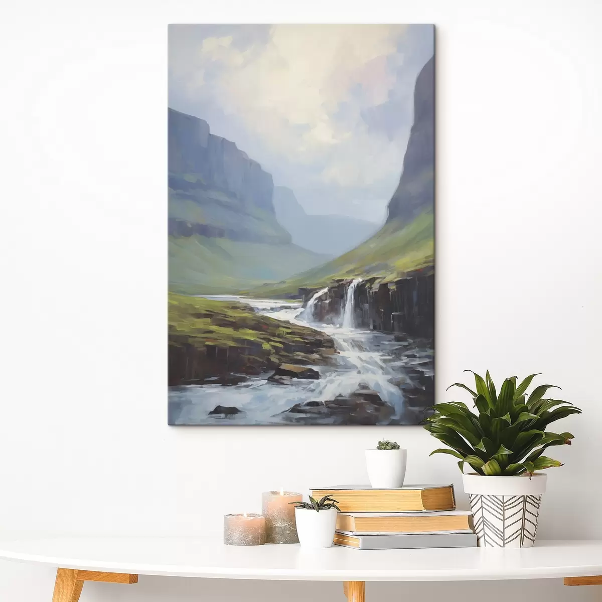  Schilderijen Landschap met een rivier bij de fjorden s45459