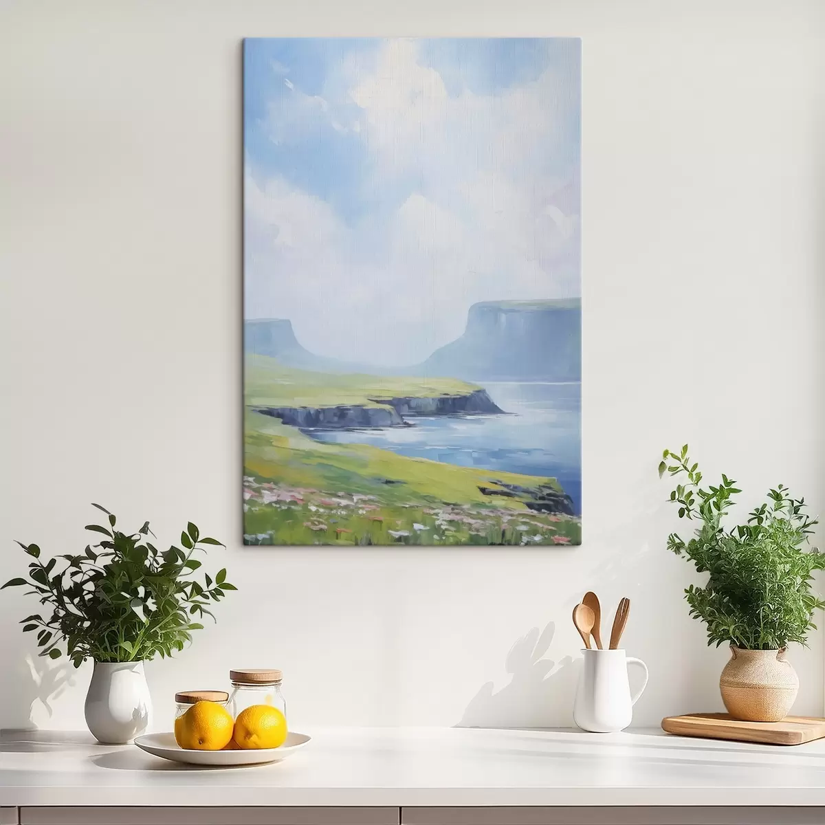  Schilderijen Kust met fjorden op de achtergrond s45460