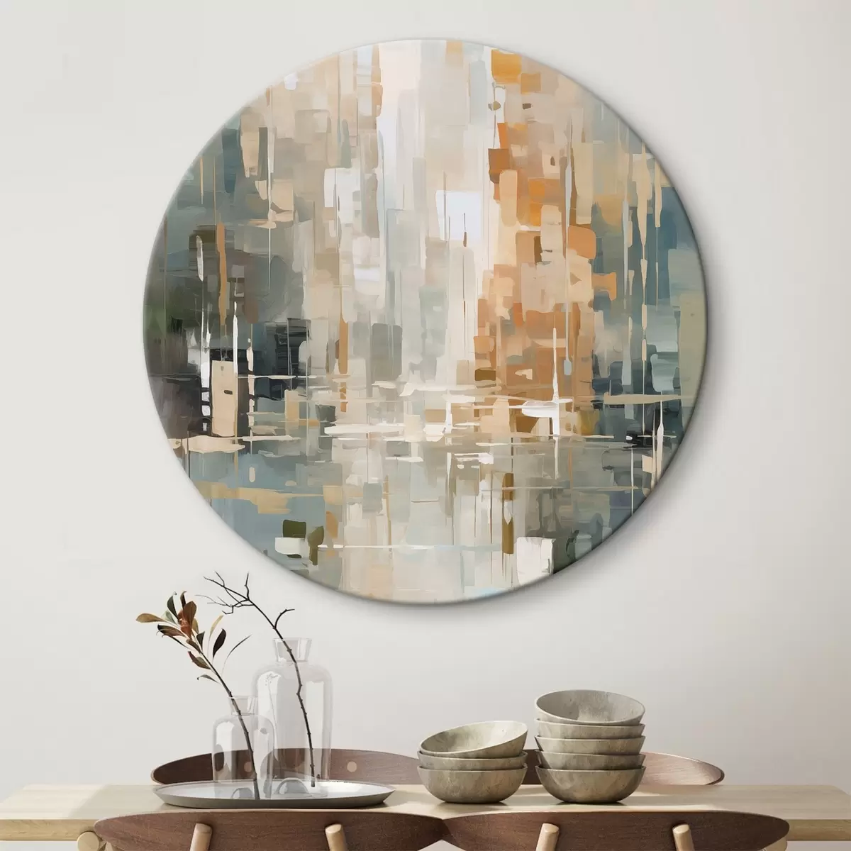 Ronde schilderijen Abstractie imitatie van schilderkunst r45456