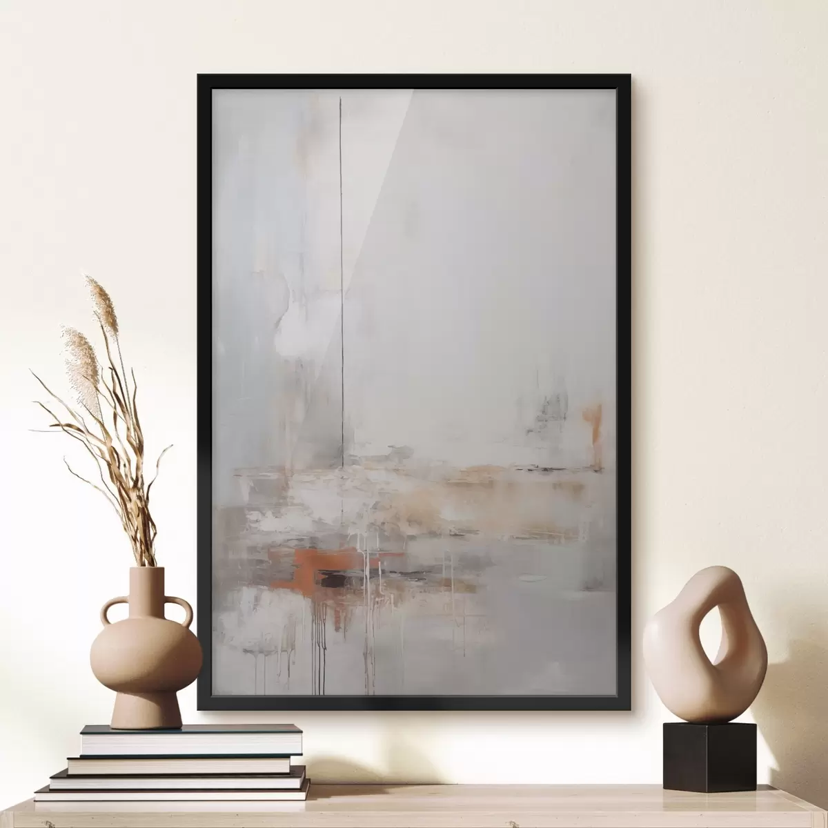 Poster Moderne abstractie met imitatie van versleten textuur f45452