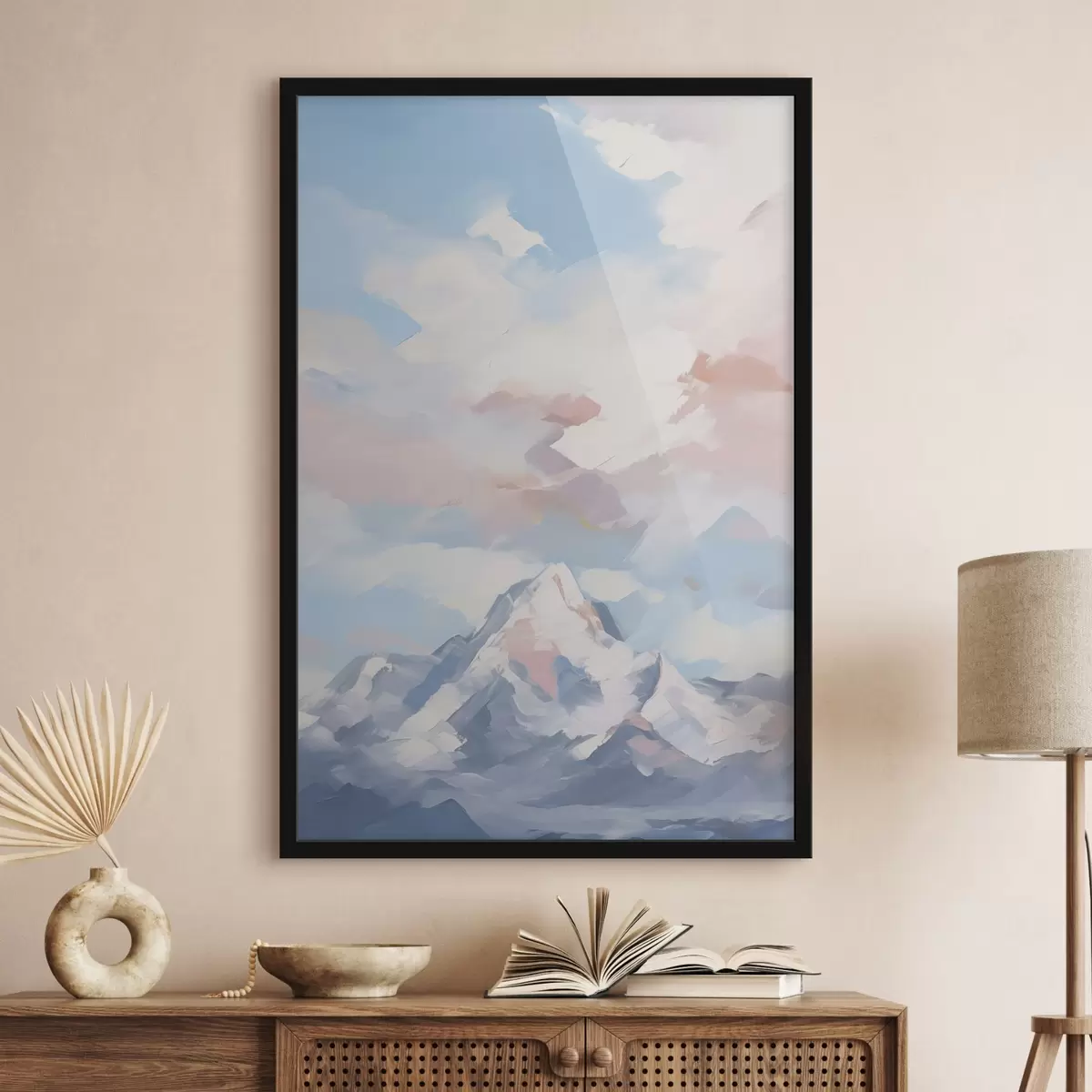 Poster Berg tegen de lucht met wolken f45458