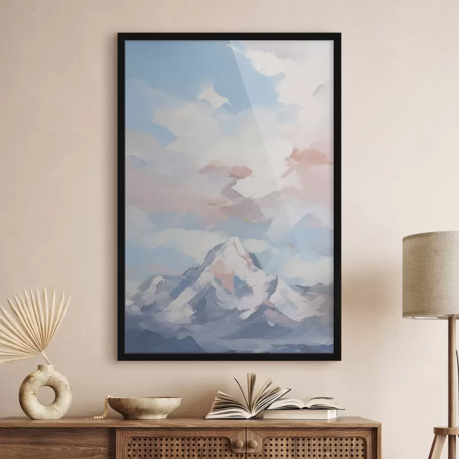 Fotobehang Berg tegen de lucht met wolken f45458