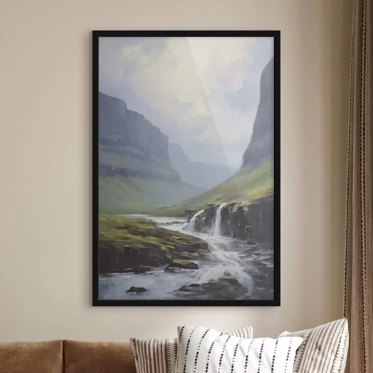 Poster Landschap met een rivier bij de fjorden f45459