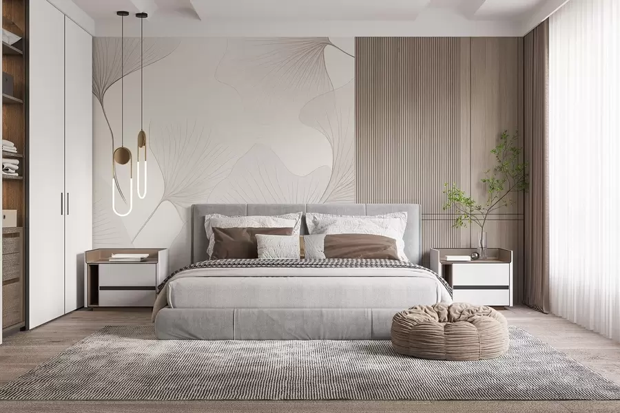 Fotobehang Transparante ginkgobladeren w04433v1