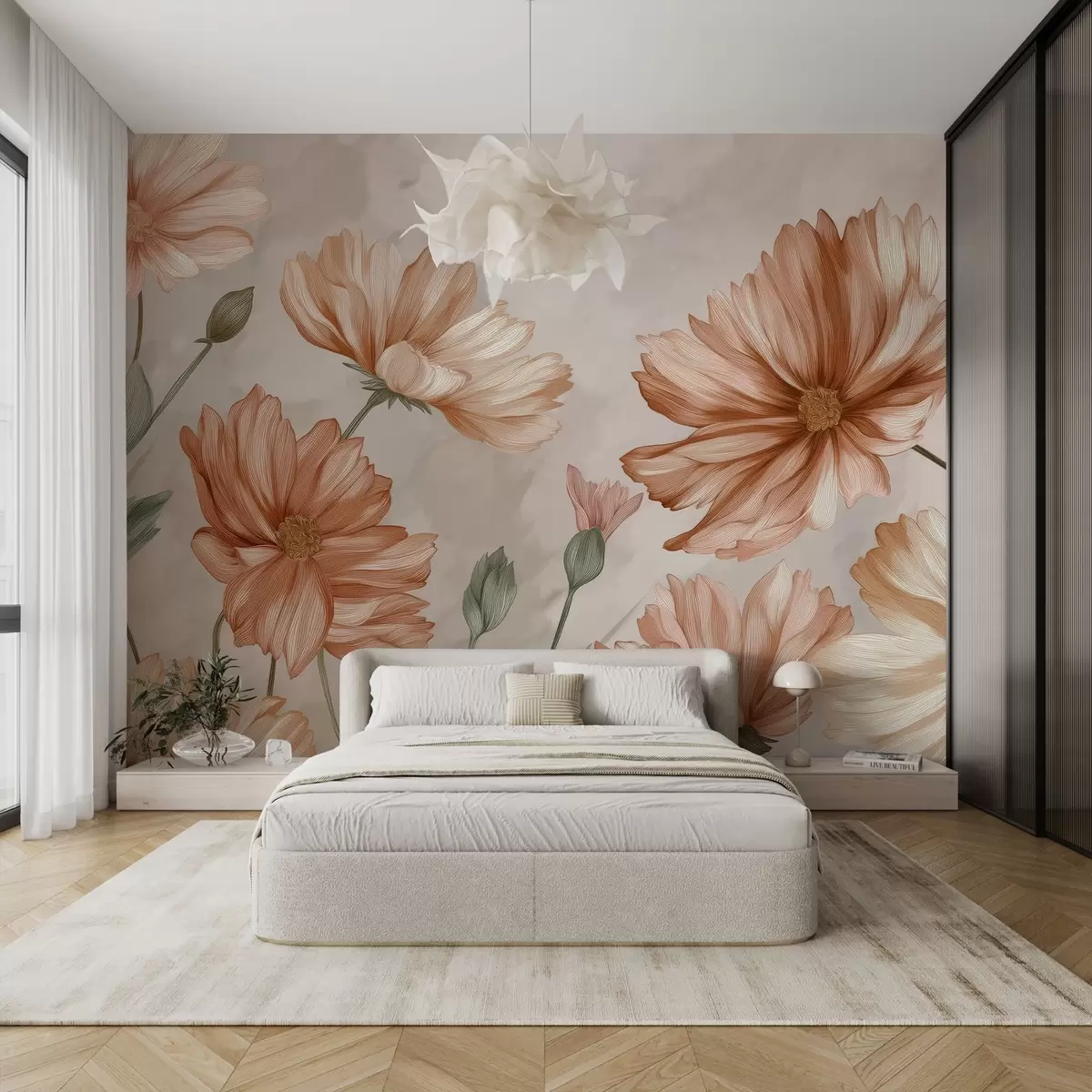 Fotobehang Grote bloemen w04420