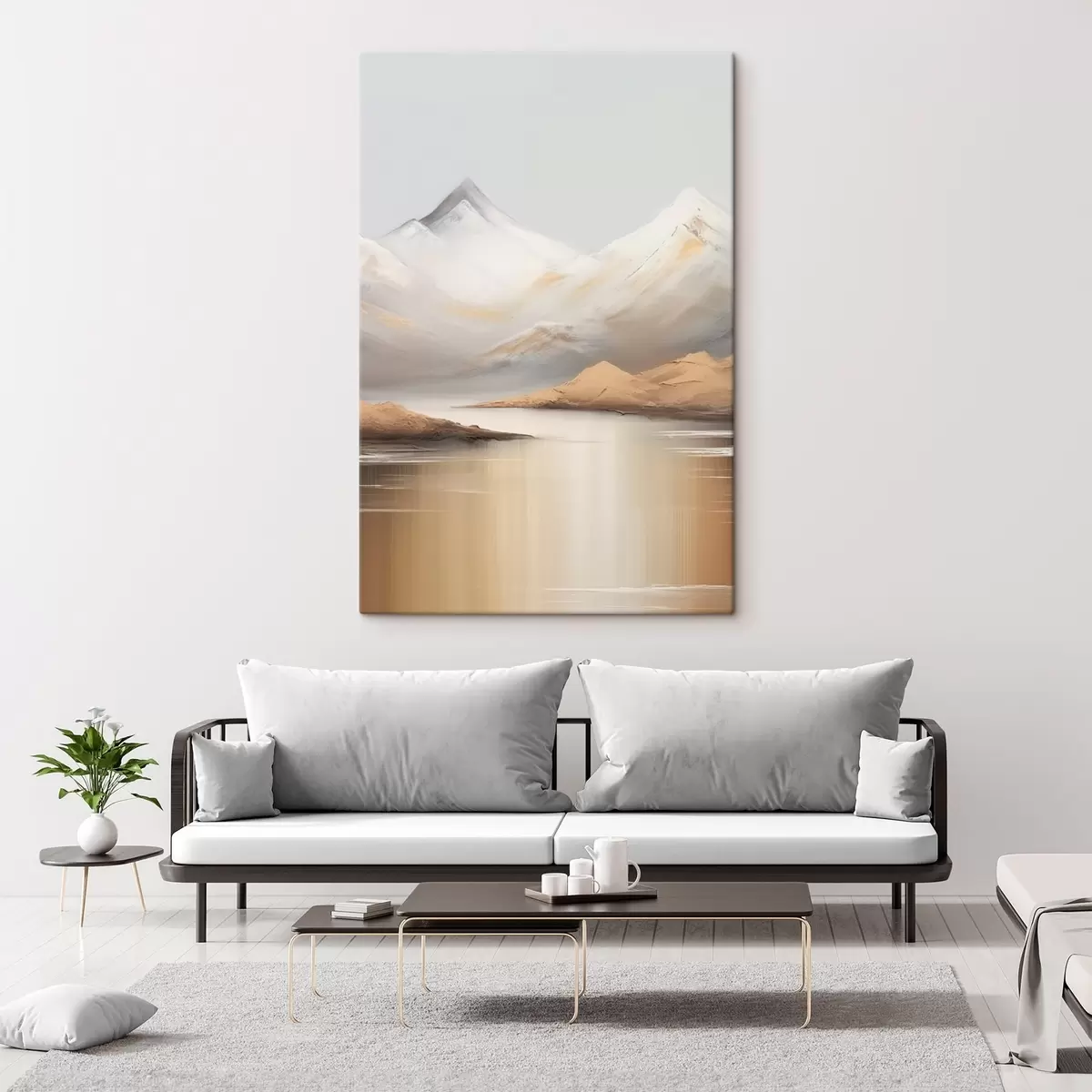  Schilderijen Bergmeer onder besneeuwde toppen s45466