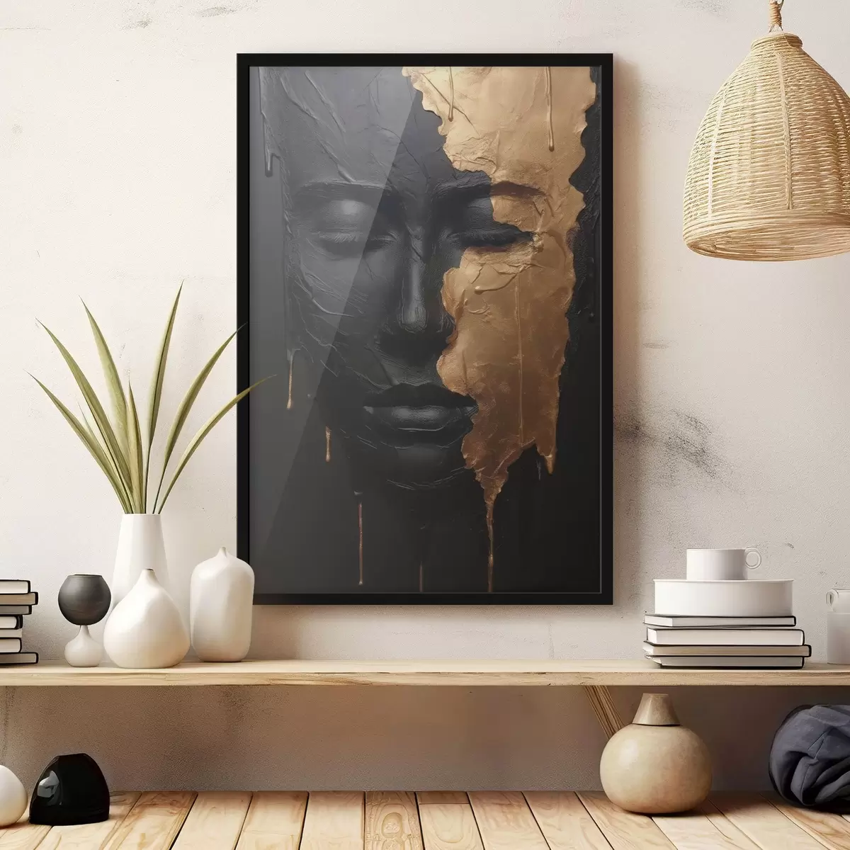 Poster Abstract vrouwenportret f45480