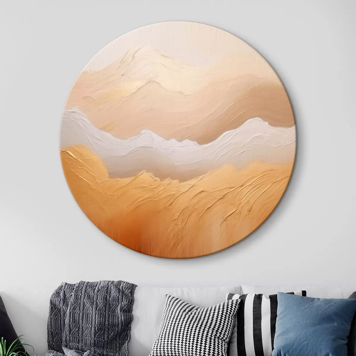 Ronde schilderijen Abstracte zandbergen r45473