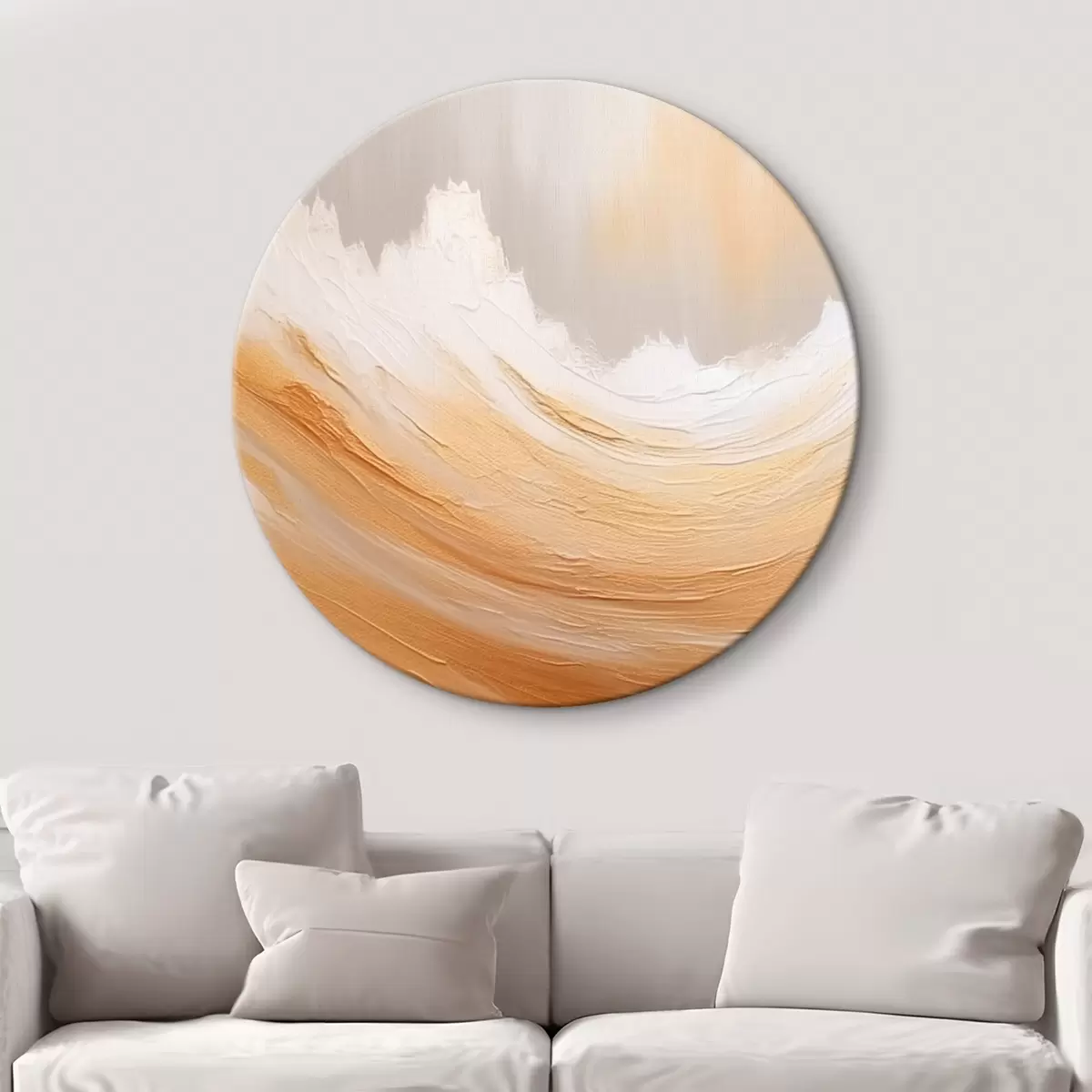 Ronde schilderijen Abstracte zandbergen r45474