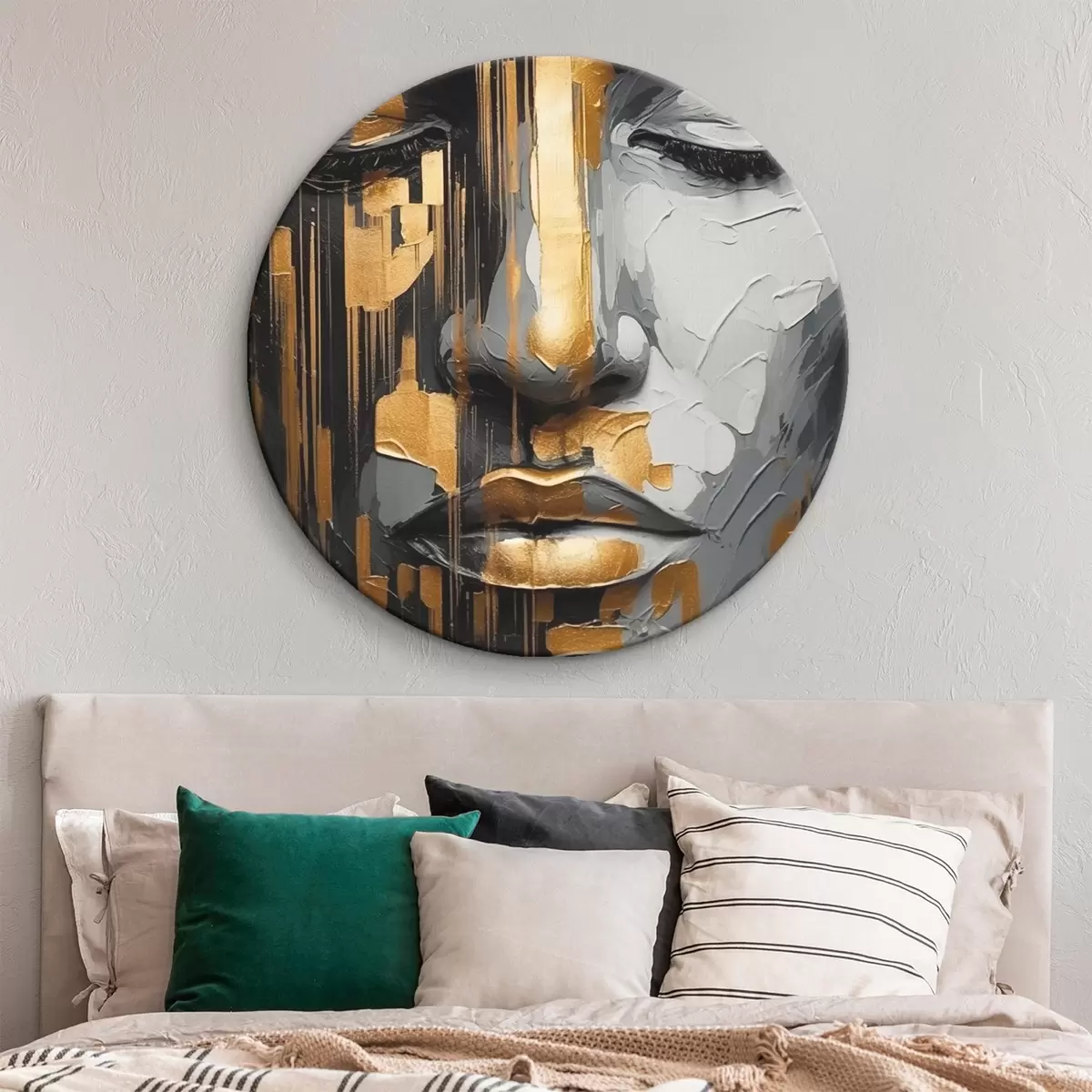Ronde schilderijen Abstract vrouwenportret r45475