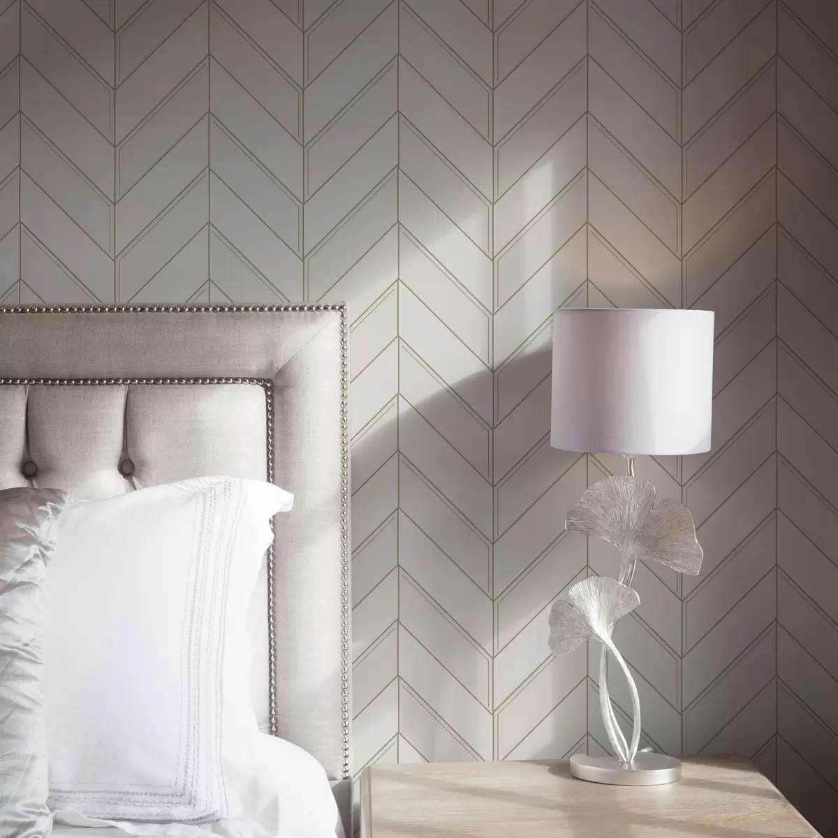 Behang Geometrisch patroon in lichte tinten met lijnen a00491