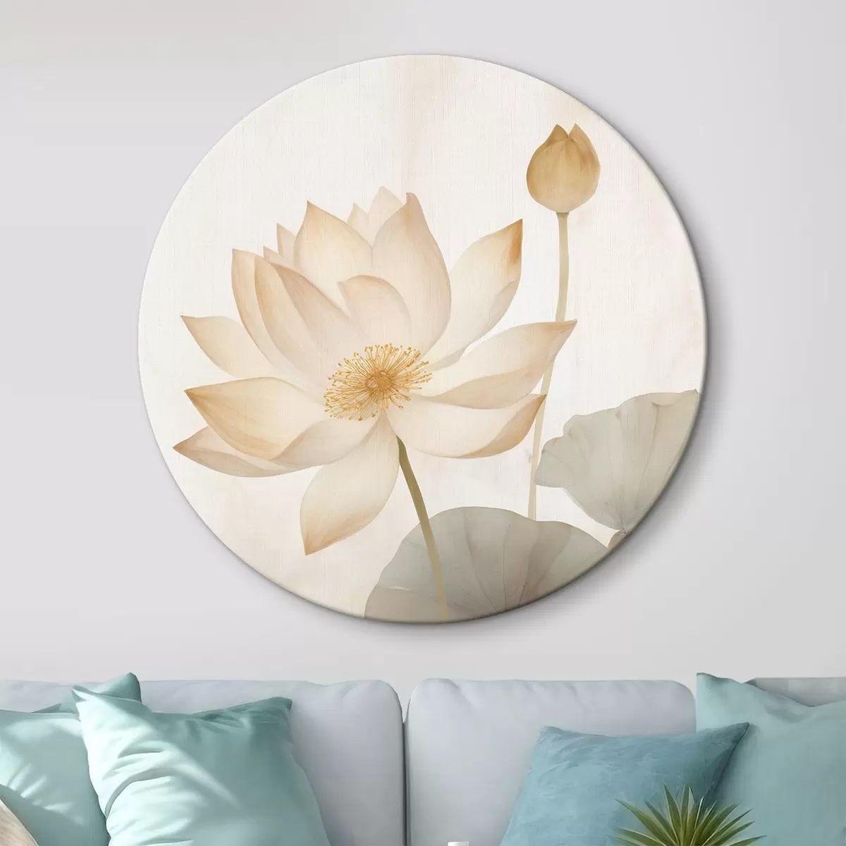 Ronde schilderijen Grote lotusbloem r45613