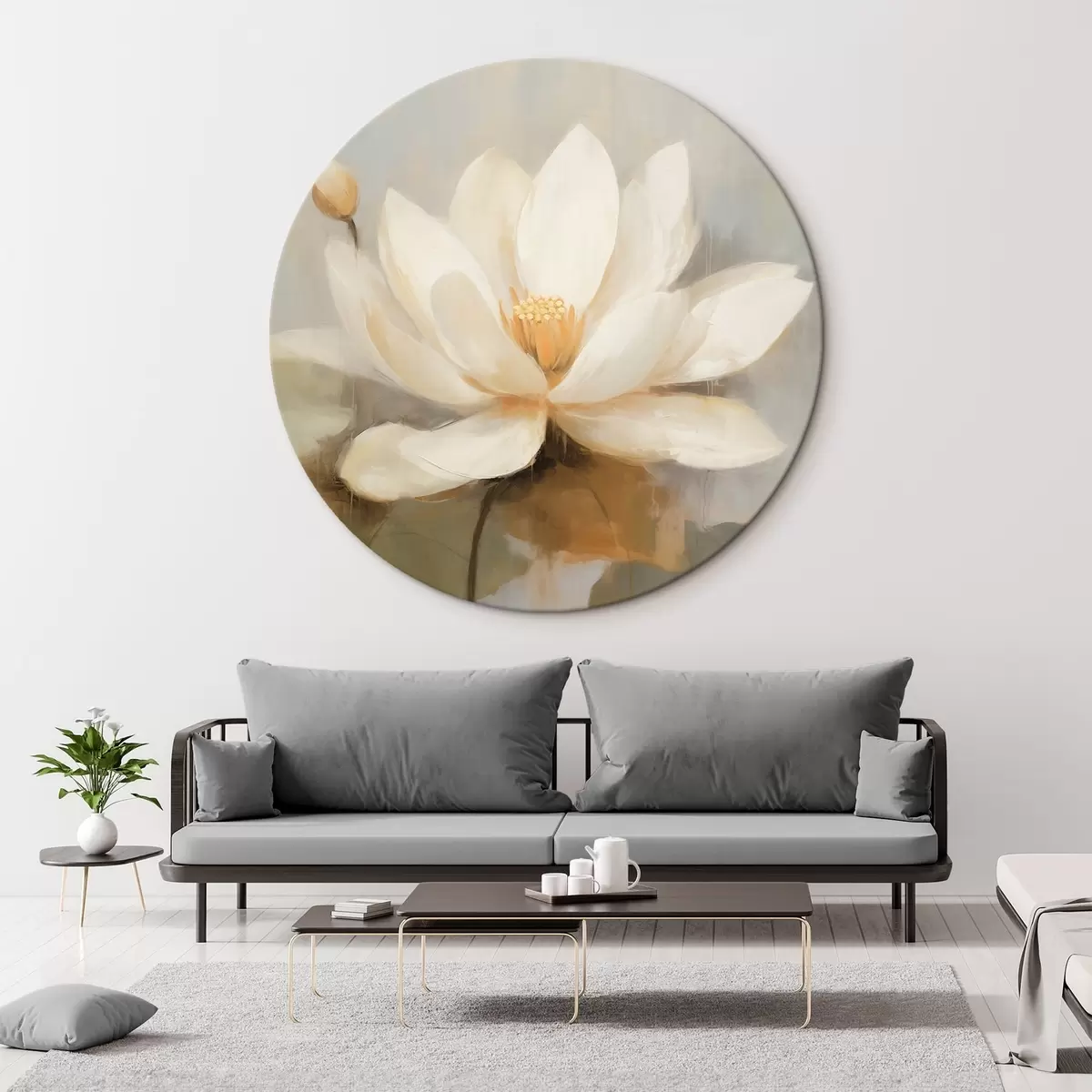 Ronde schilderijen Grote lotusbloem r45618