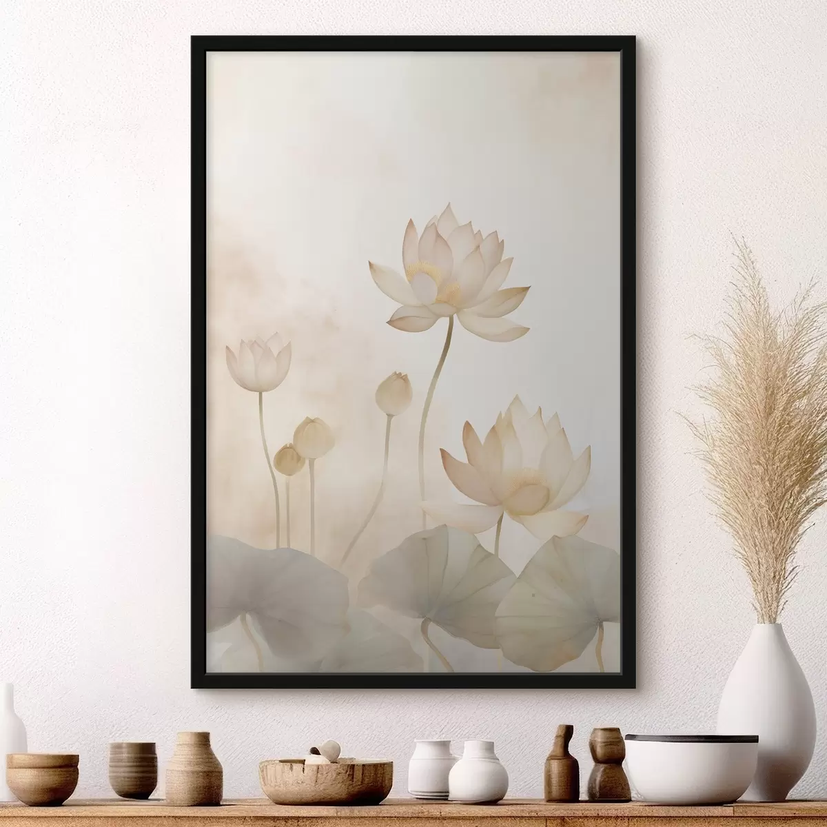 Poster Lichte lotusbloemen f45612