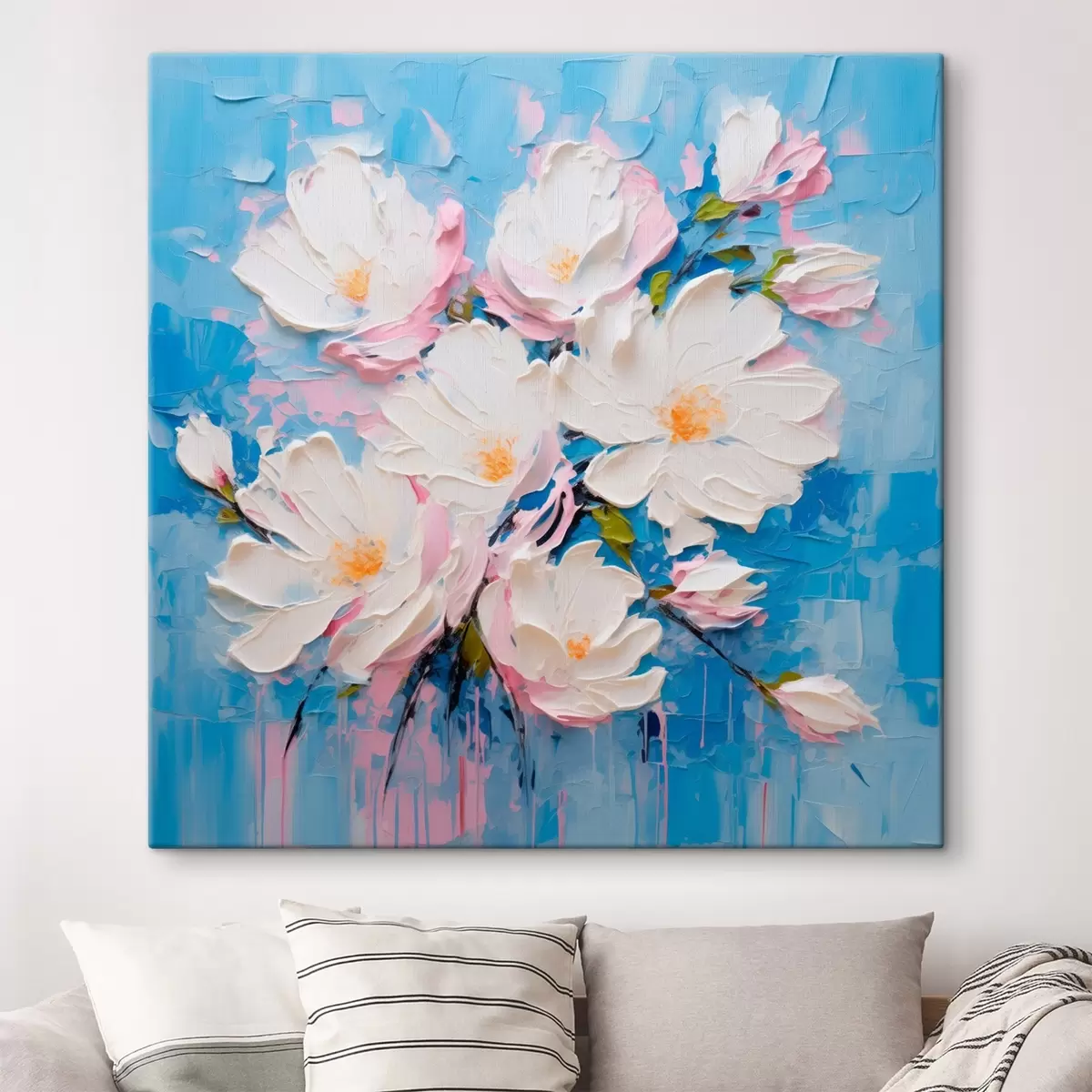  Schilderijen Volumineuze bloemen: compositie in de stijl van olieverfschilderijen s45537