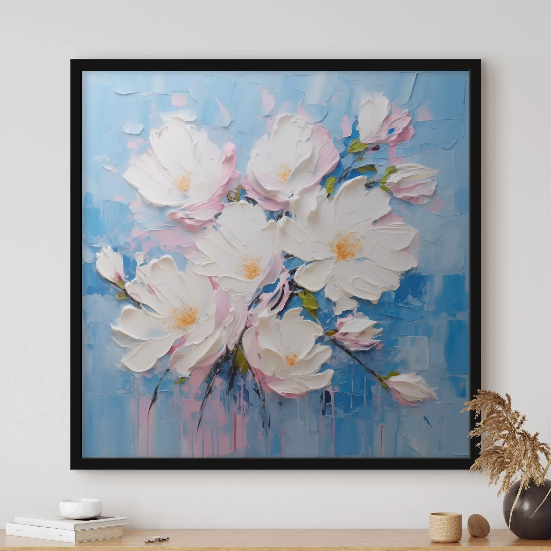 Fotobehang Volumineuze bloemen: compositie in de stijl van olieverfschilderijen f45537