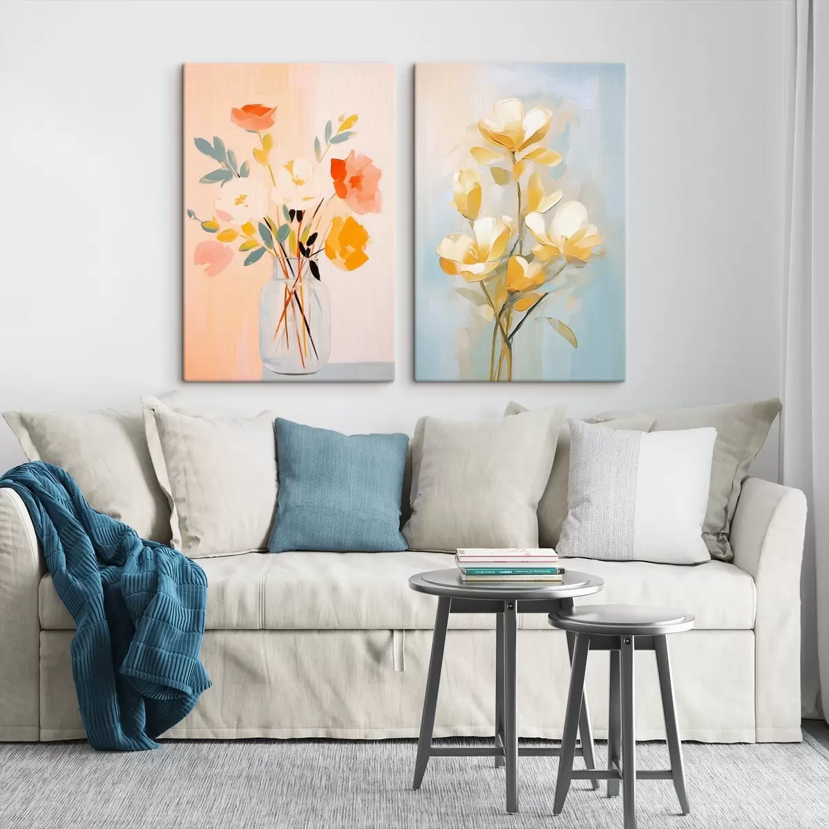  Schilderijen Bloemen in een vaas: tekenen in de stijl van olieverfschilderijen m00636